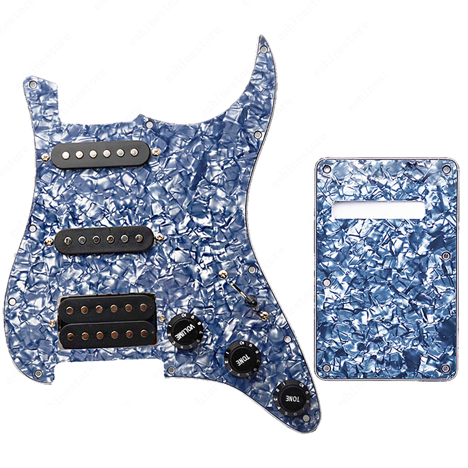 11 Hole Guitar SSH Loaded Pickguard Set & Back Plate For SQ FENDER Stratocaster