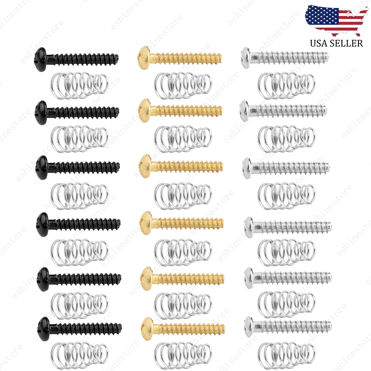 3 COLOR Single Coil Pickup Height Adjustment Pan Head Screw & Springs For Strat