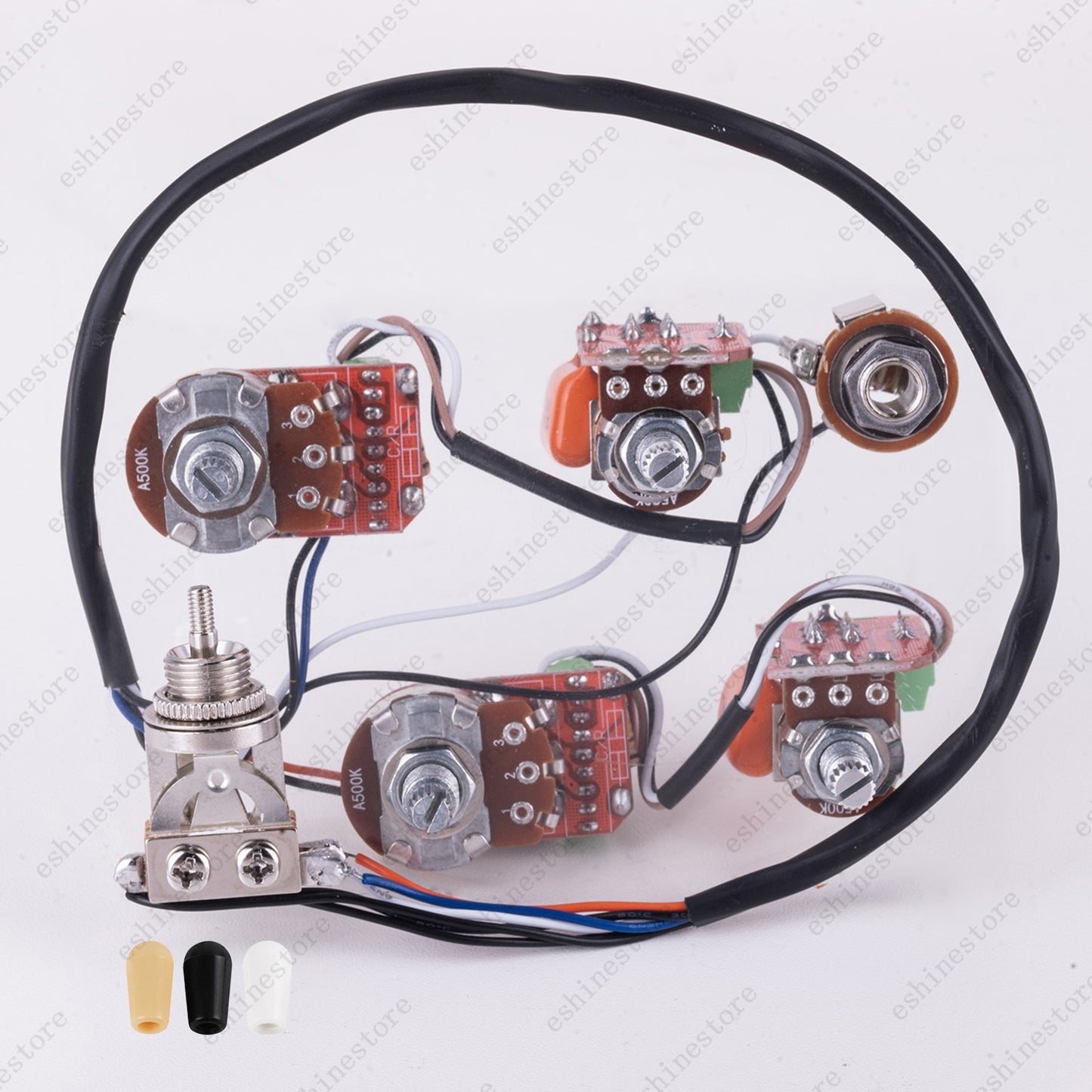 Solderless Prewired Harness 3-Way Switch A/B500K Push-Pull Pot Coil Split for LP