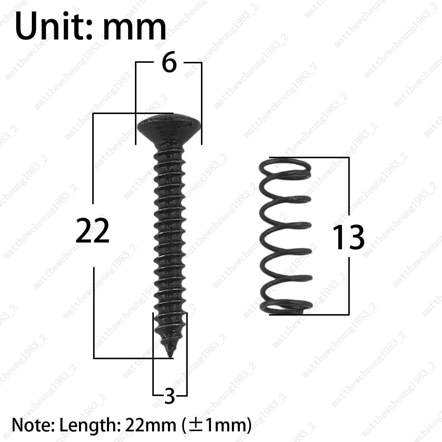 6pcs Pickup Adjust Height Screws & Straight Springs for Single Coil Strat/Tele
