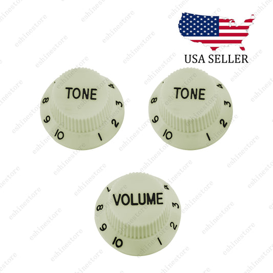 Mint Green/Black Numbers Electirc Guitar Knobs Volume Tone Knob for Stratocaster