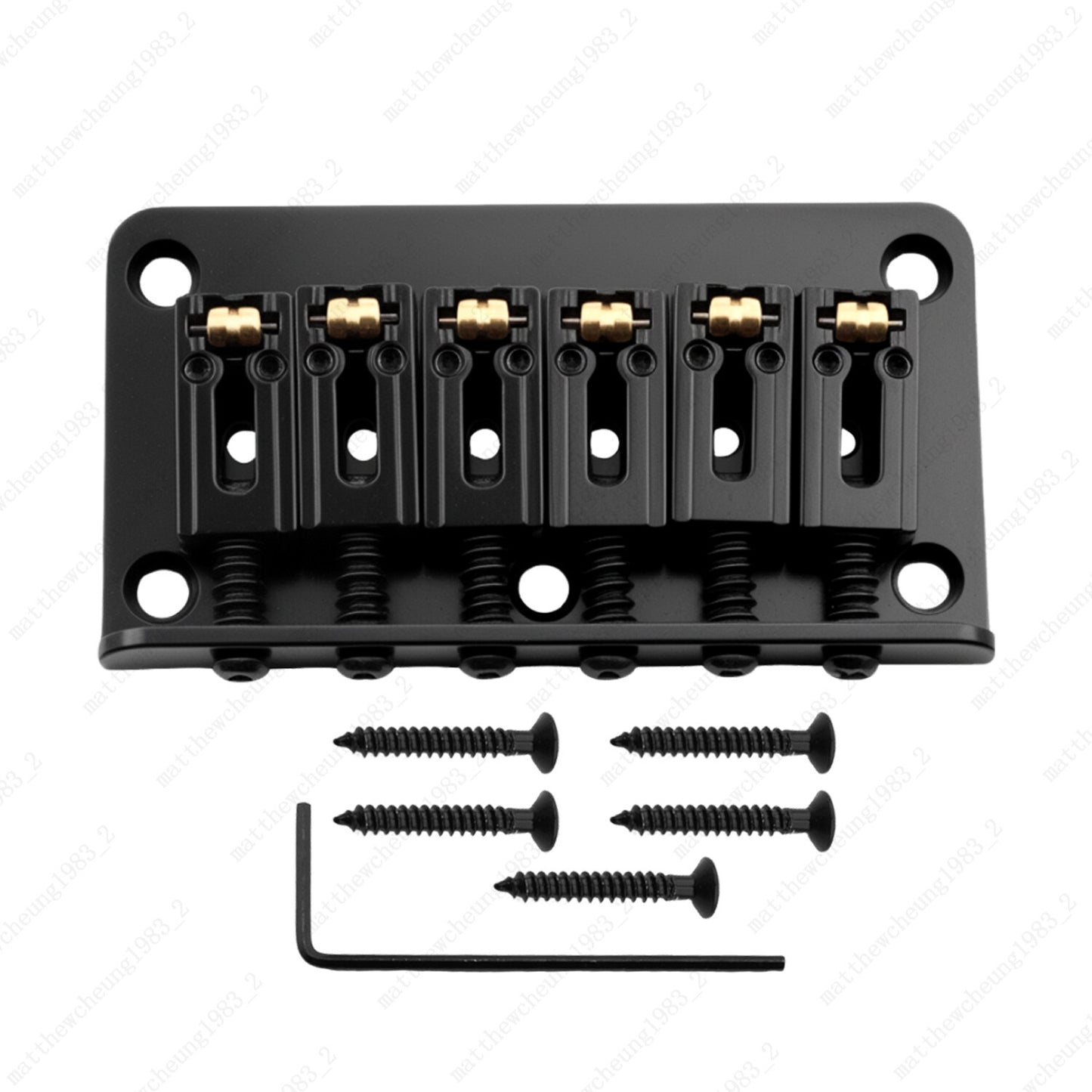 6 String 78mm Guitar Roller Bridge Fixed Hardtail Bridge Top Load Tailpiece