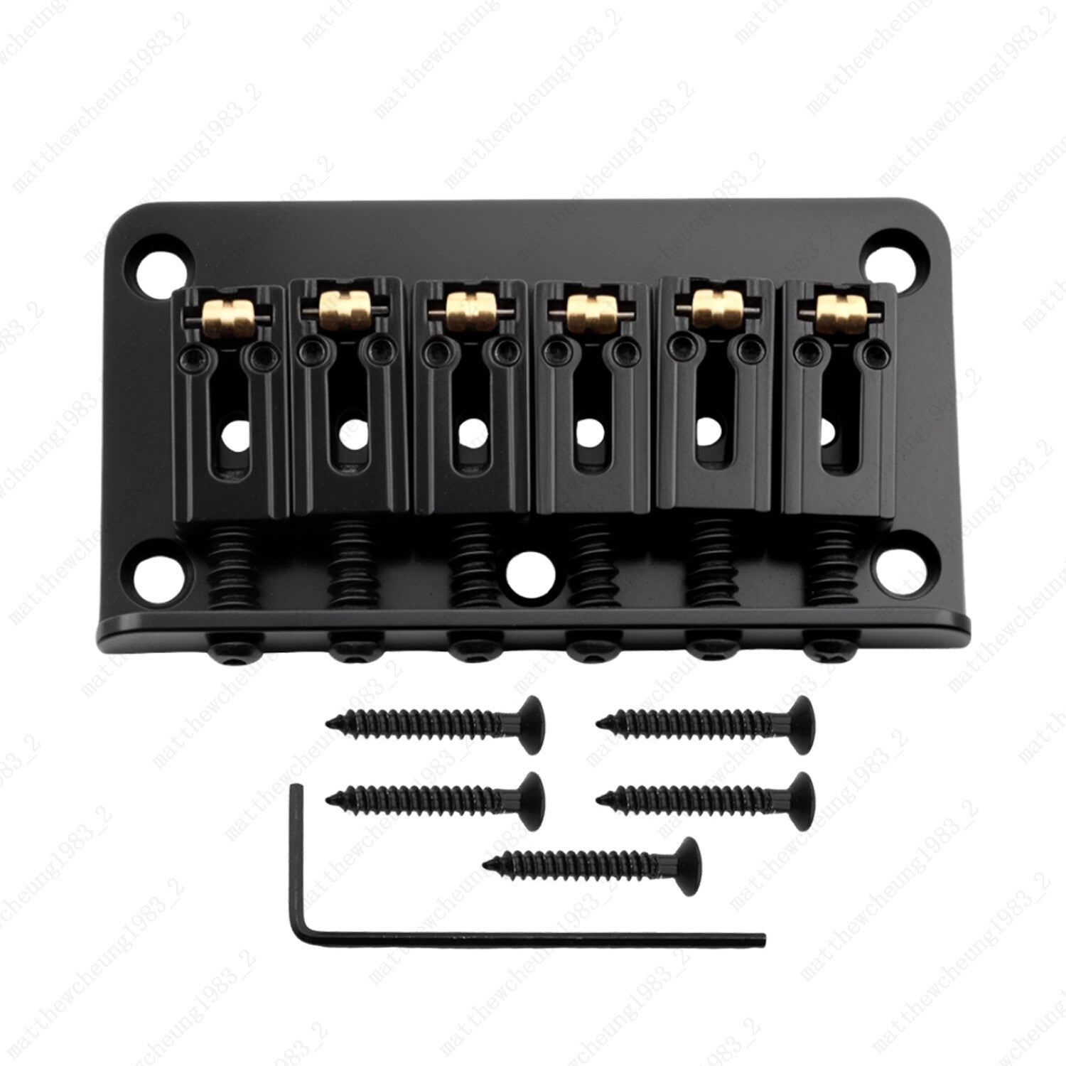 6 String 78mm Guitar Roller Bridge Fixed Hardtail Bridge Top Load Tailpiece