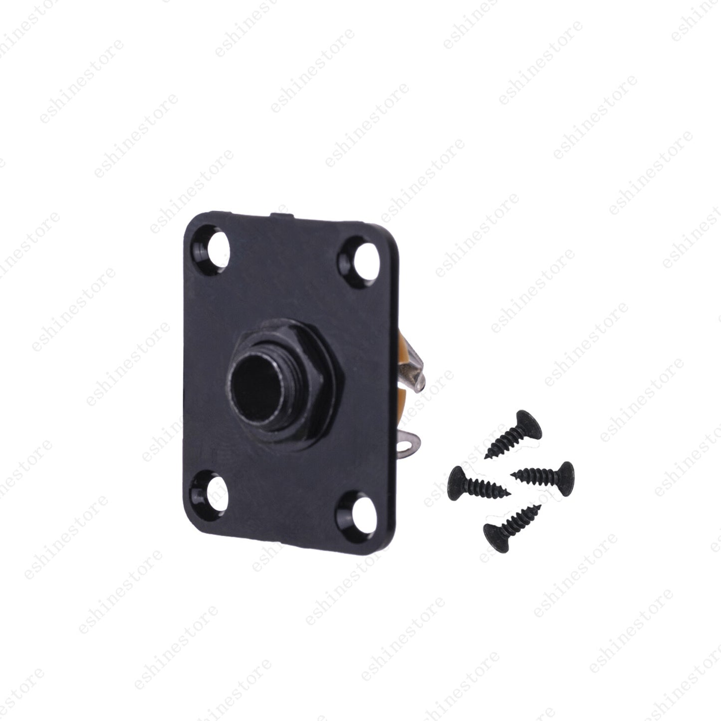 Rectangle Plastic 1/4 Output/Input Jack Plate Socket For Electric Guitar Bass