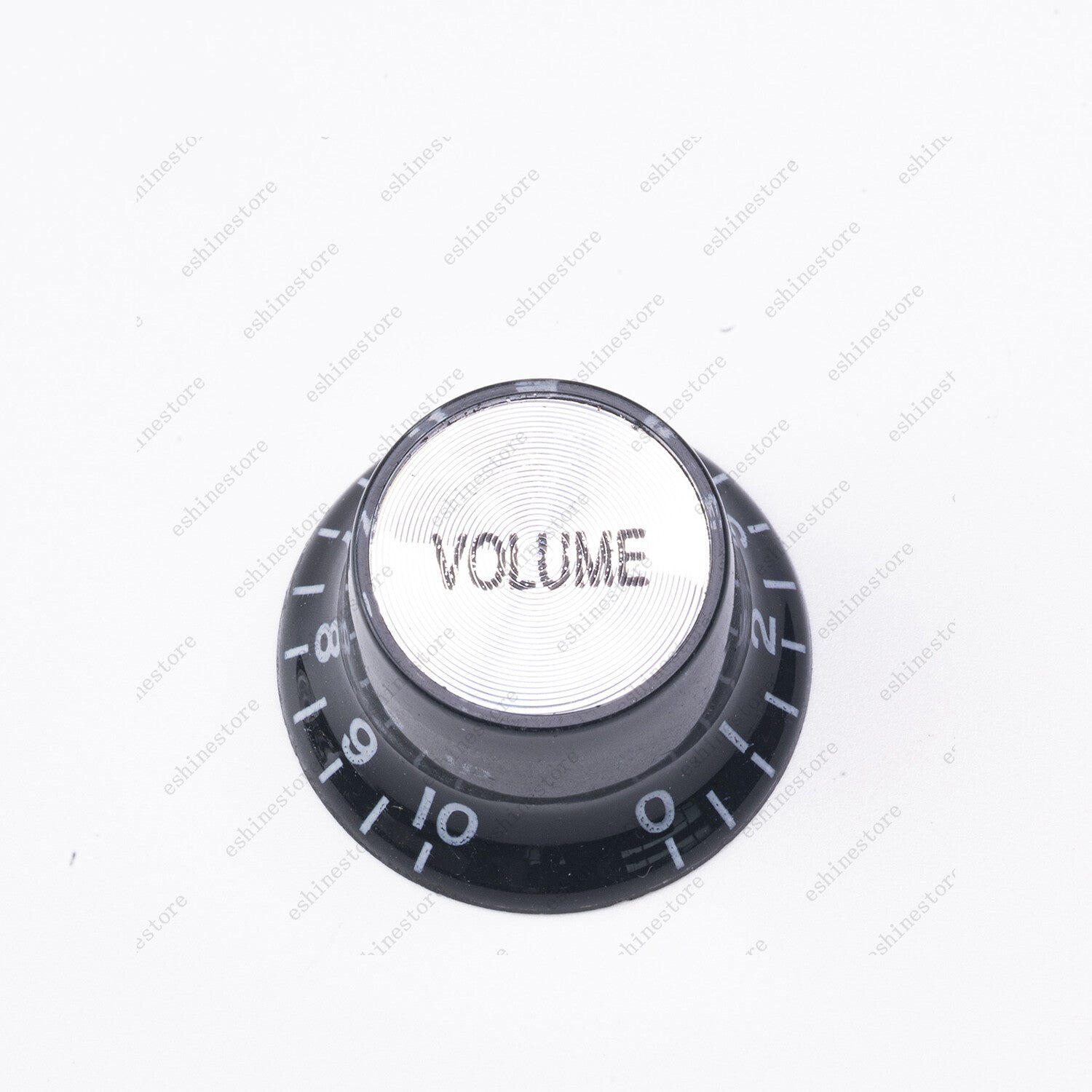 4x 60s Style Guitar Reflector Knobs Black/Silver Top Hat Knobs For Les Paul SG