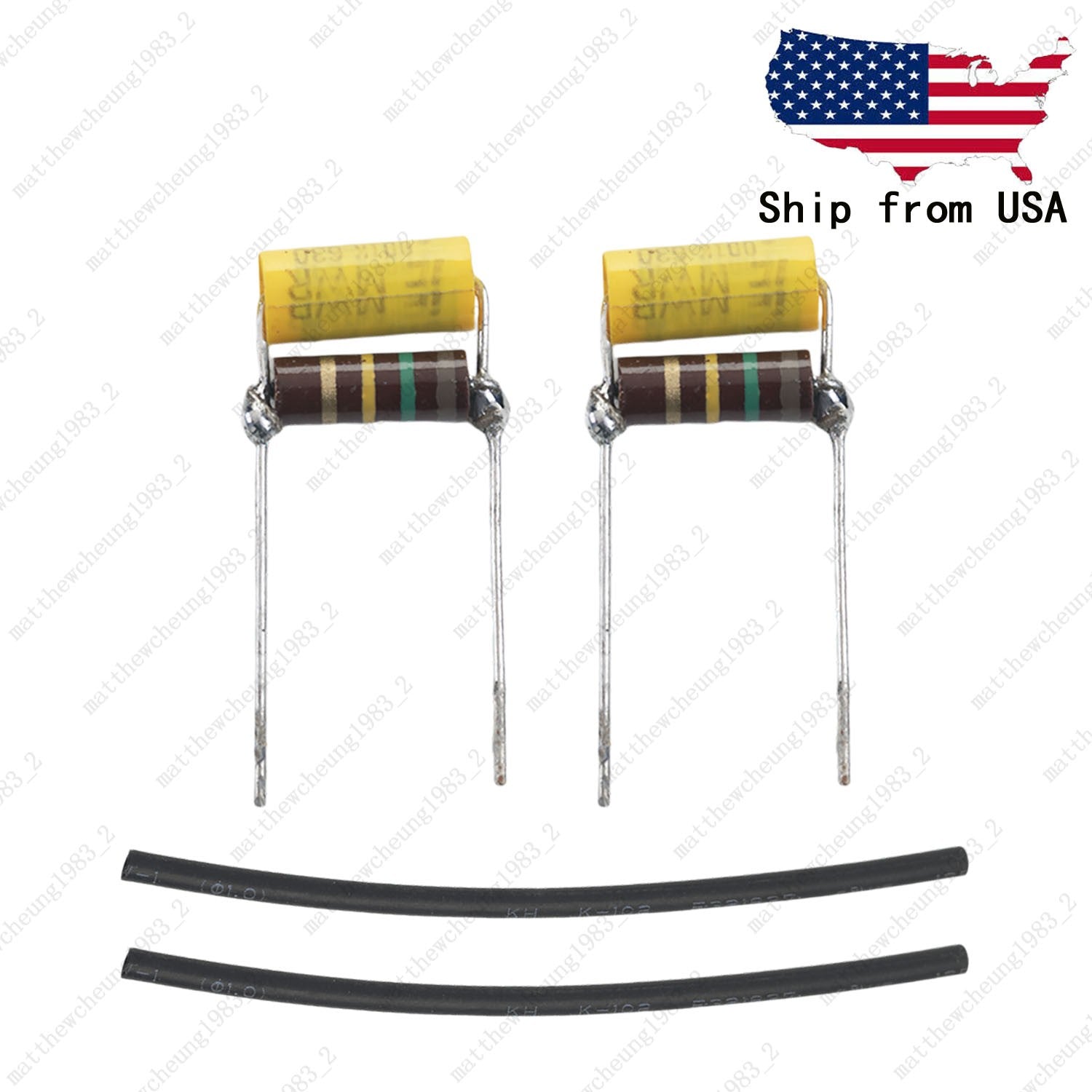 2Pcs Guitar Treble Bleed Circuit .001uF 630V Film Cap with 150K Resistor Upgrade