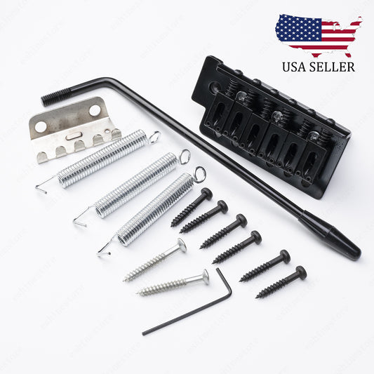 Black Tremolo Bridge 6 String Single Locking System for Fender SQ Strat ST