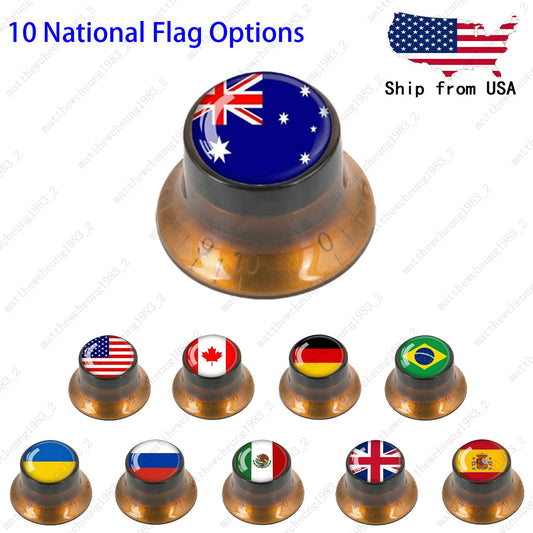 4Pcs Amber Guitar Reflector Knos For Les Paul SG -10 National Flag Options