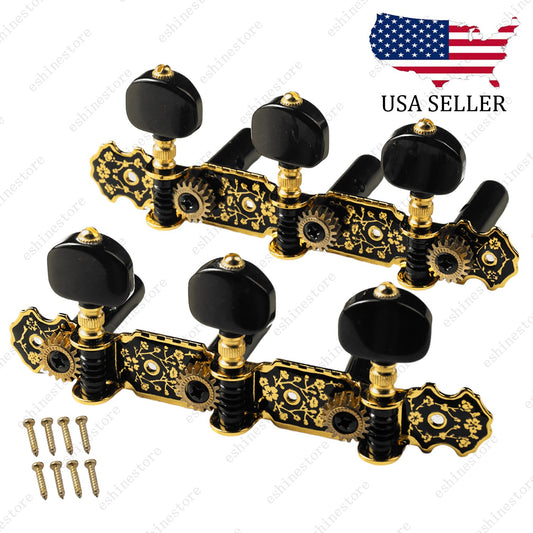 Guitar Tuners Machine Heads 3L+3R Set Tuning Key String Peg for Classical Guitar