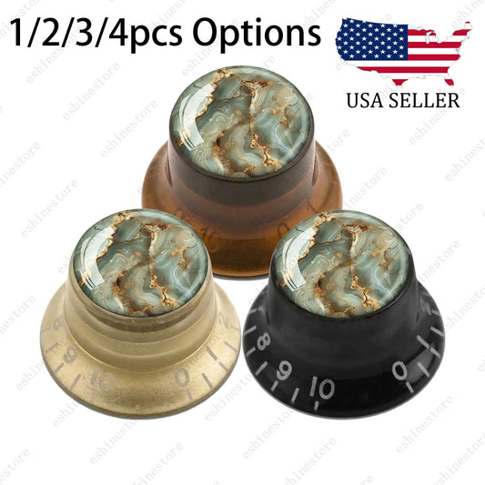 Guitar Reflector Knobs with Marble Texture Cap Top Hat Knob for Les Paul SG - 09