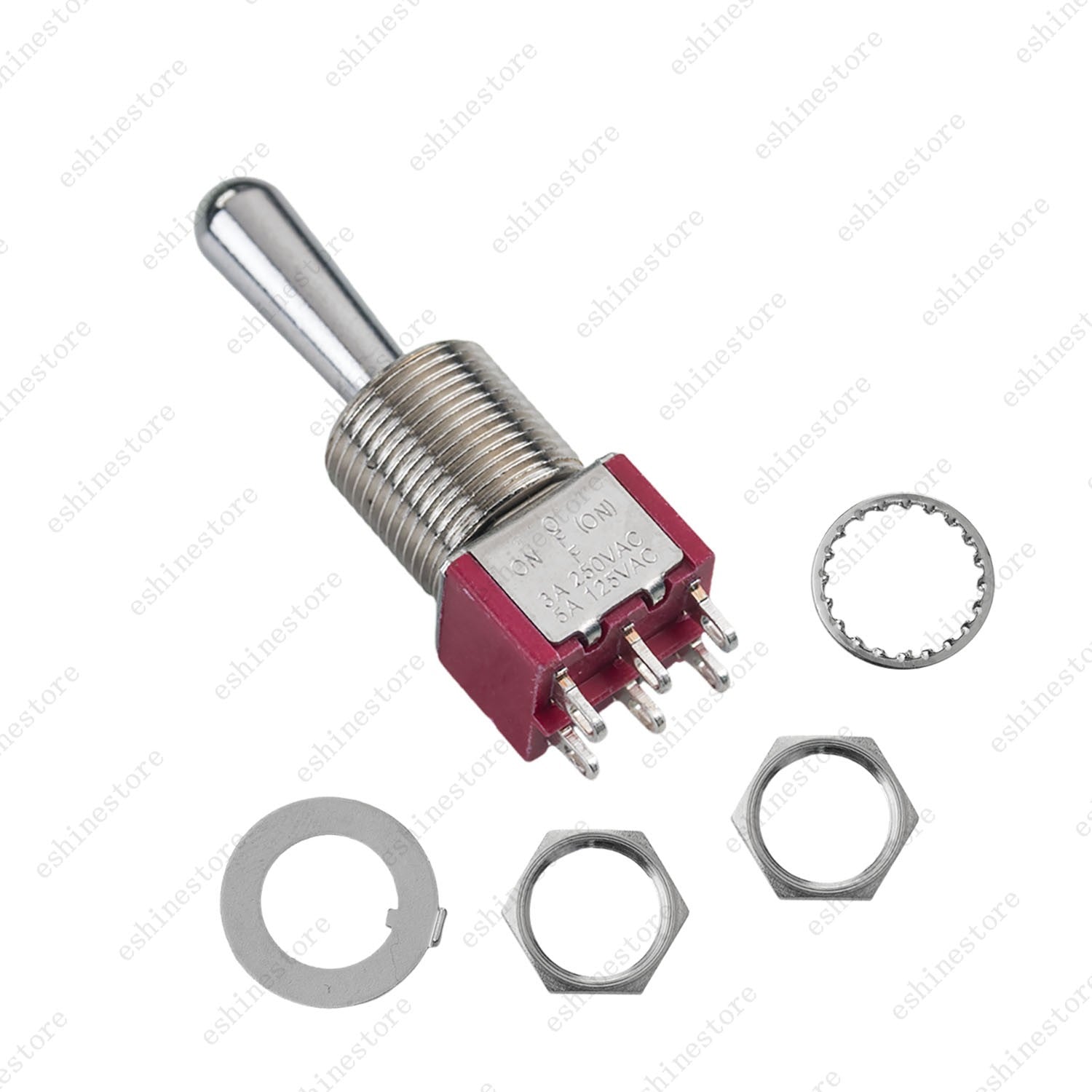 1/3/5 x Guitar/AMP 6Pin 3-Way (ON)-OFF-ON Momentary Fat Bat Toggle Switch Sealed