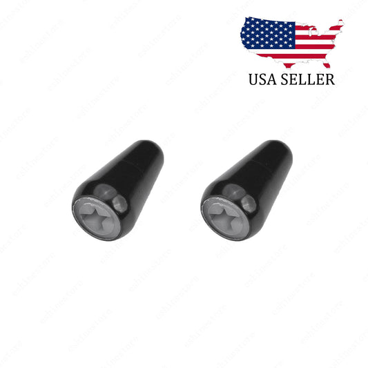 2 Pcs Guitar 5 Way Switch Metal Tip Cap Switch Knob for USA Stratocaster Black