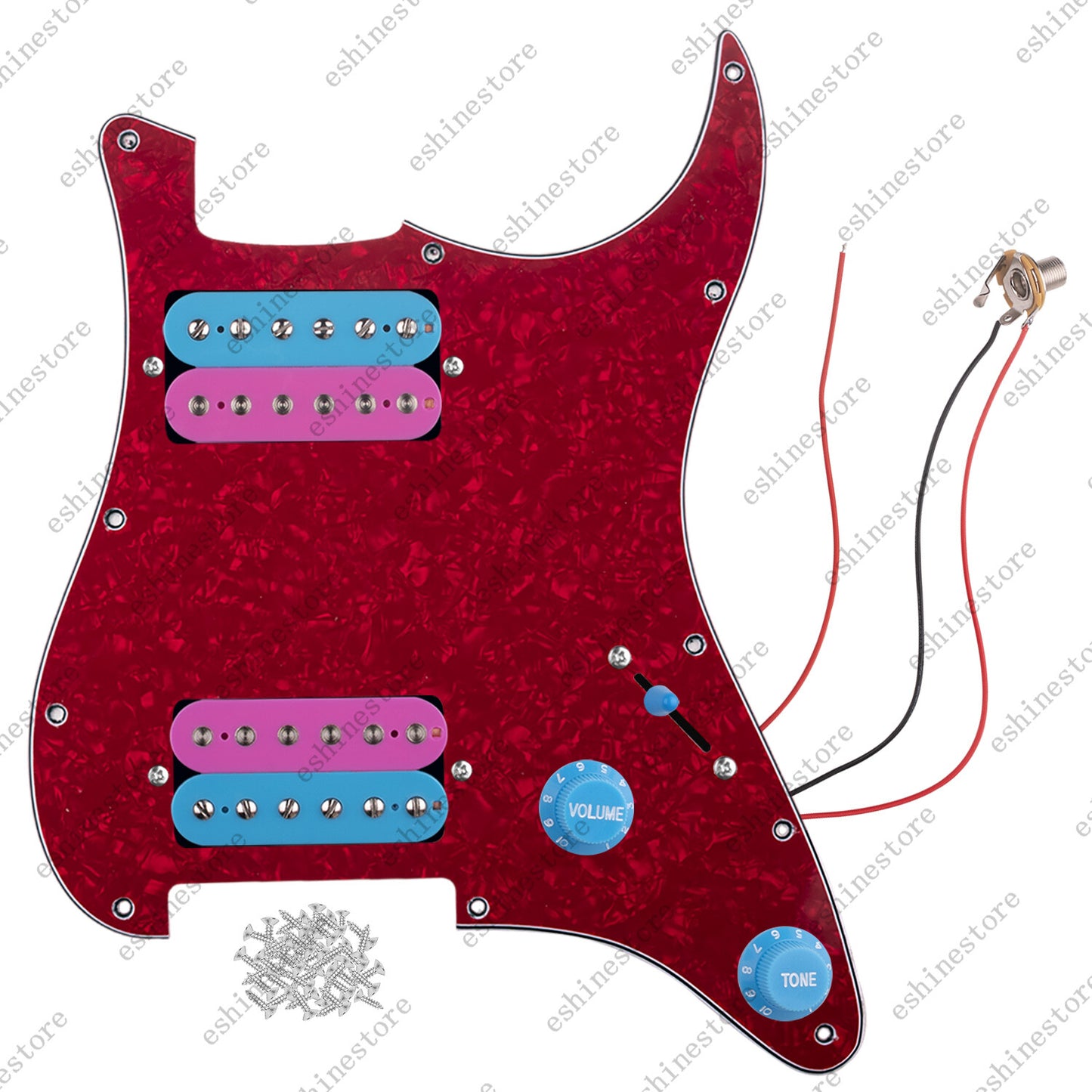 3Ply HH Loaded Prewired Guitar Pickguard Humbuckers Pickup Sets For ST Strat SQ