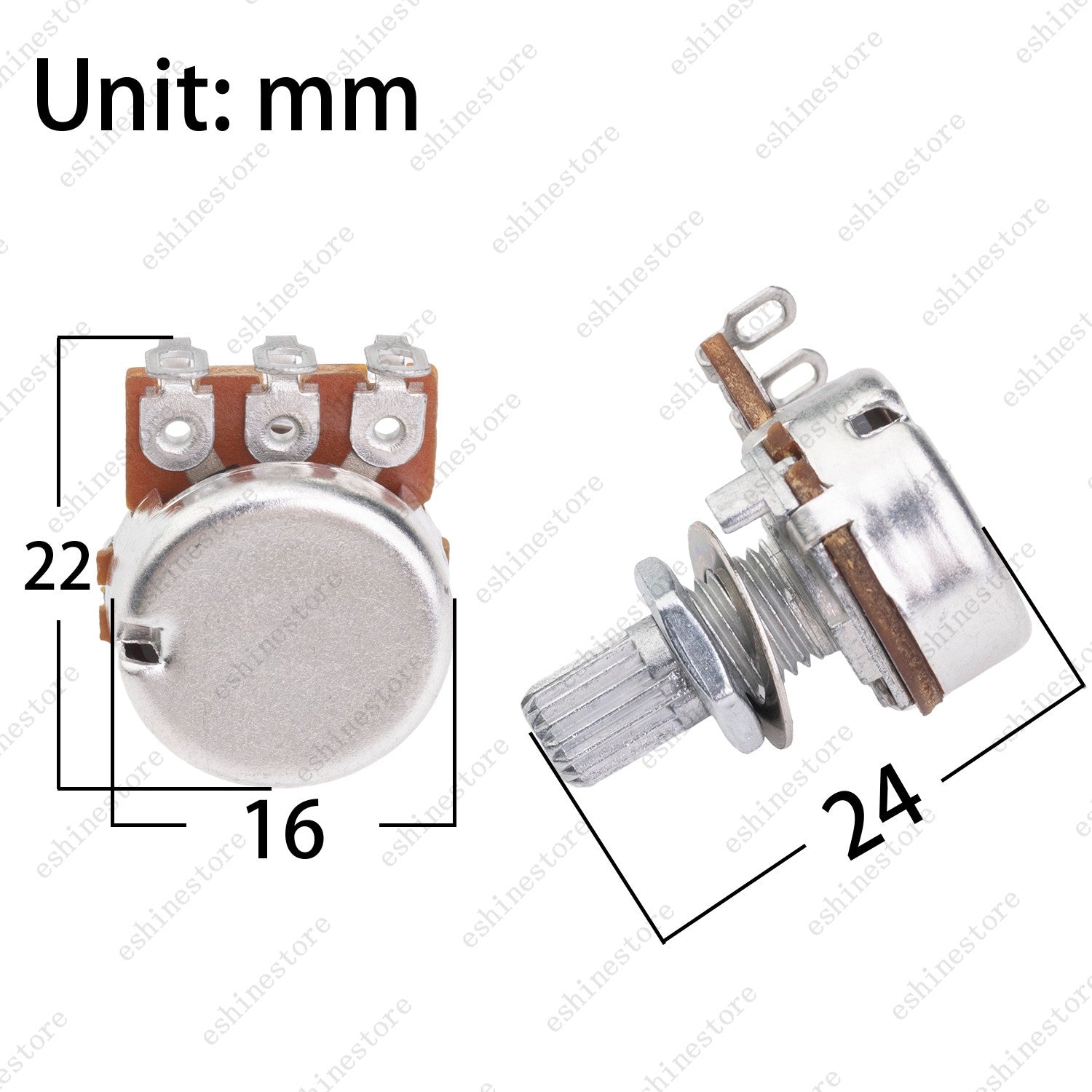 5x A250k Guitar Audio Mini Pots with 15mm Short Shaft Volume Tone Taper Pots