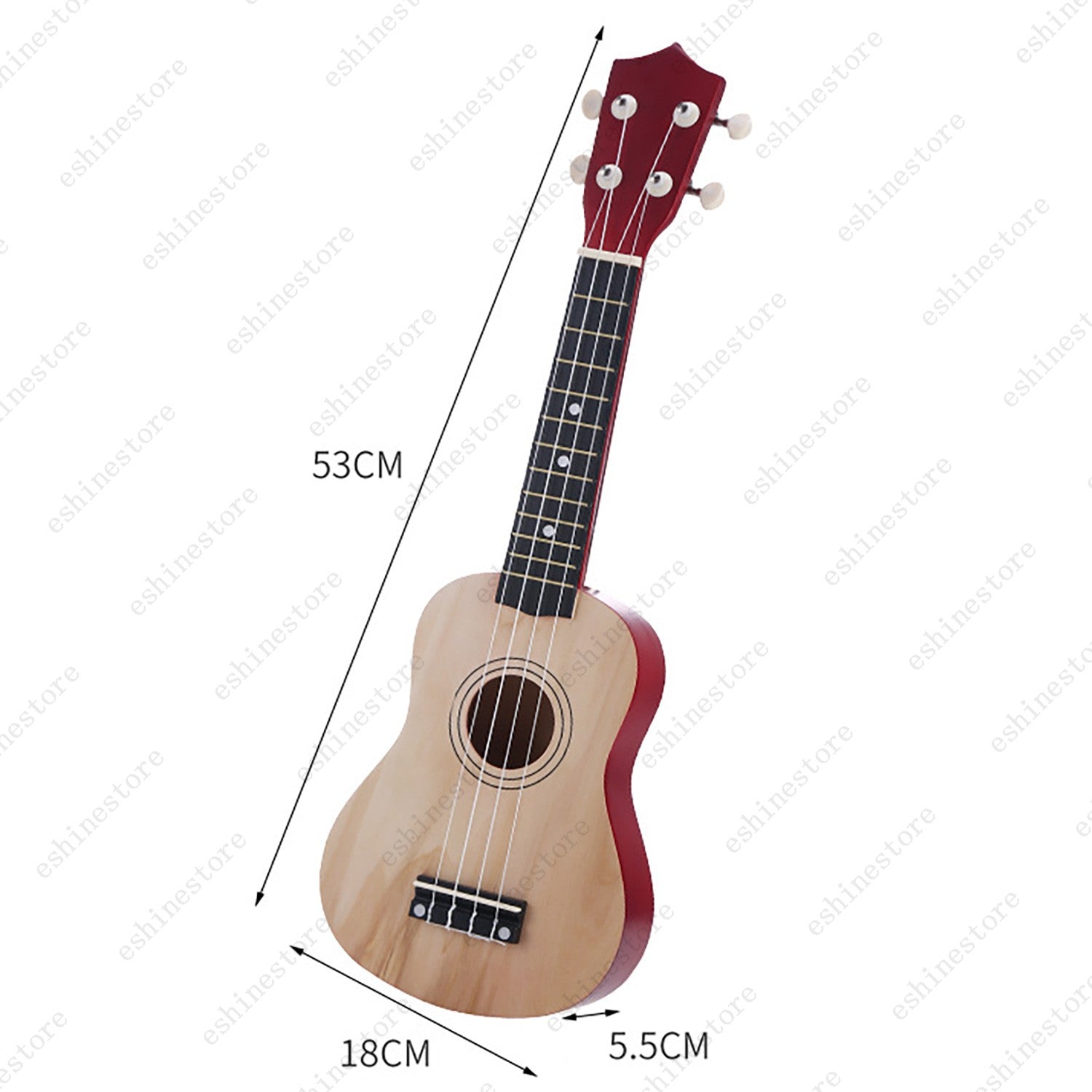 21 Inch 4 Strings Soprano Ukulele Basswood for Kids, Beginner, Adults - Natural