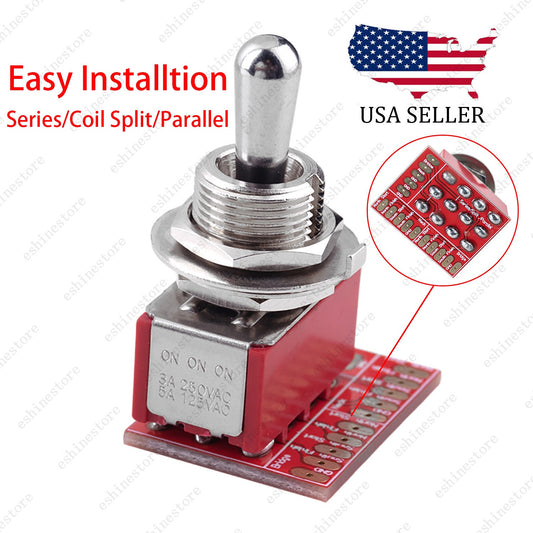 Fat Bat Toggle Switch OnBoard DPDT 3 Position Series/Split/Parallel Easy Install