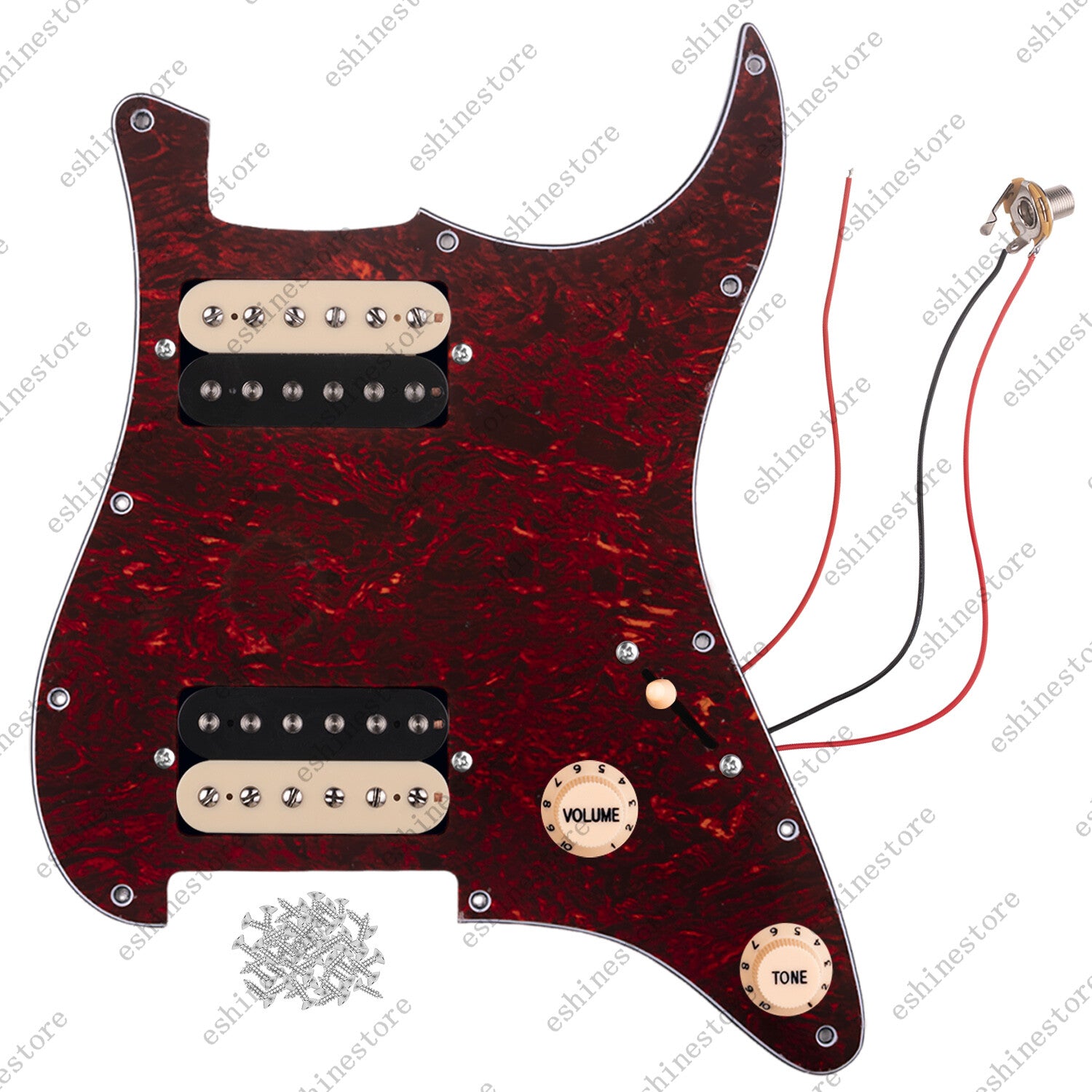 3Ply HH Loaded Prewired Guitar Pickguard Humbuckers Pickup Sets For ST Strat SQ