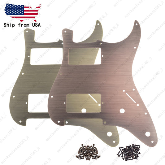 11-Hole HH Aluminium Alloy Pickguard Scratch Plate w/ Screw for ST Strat Guitar