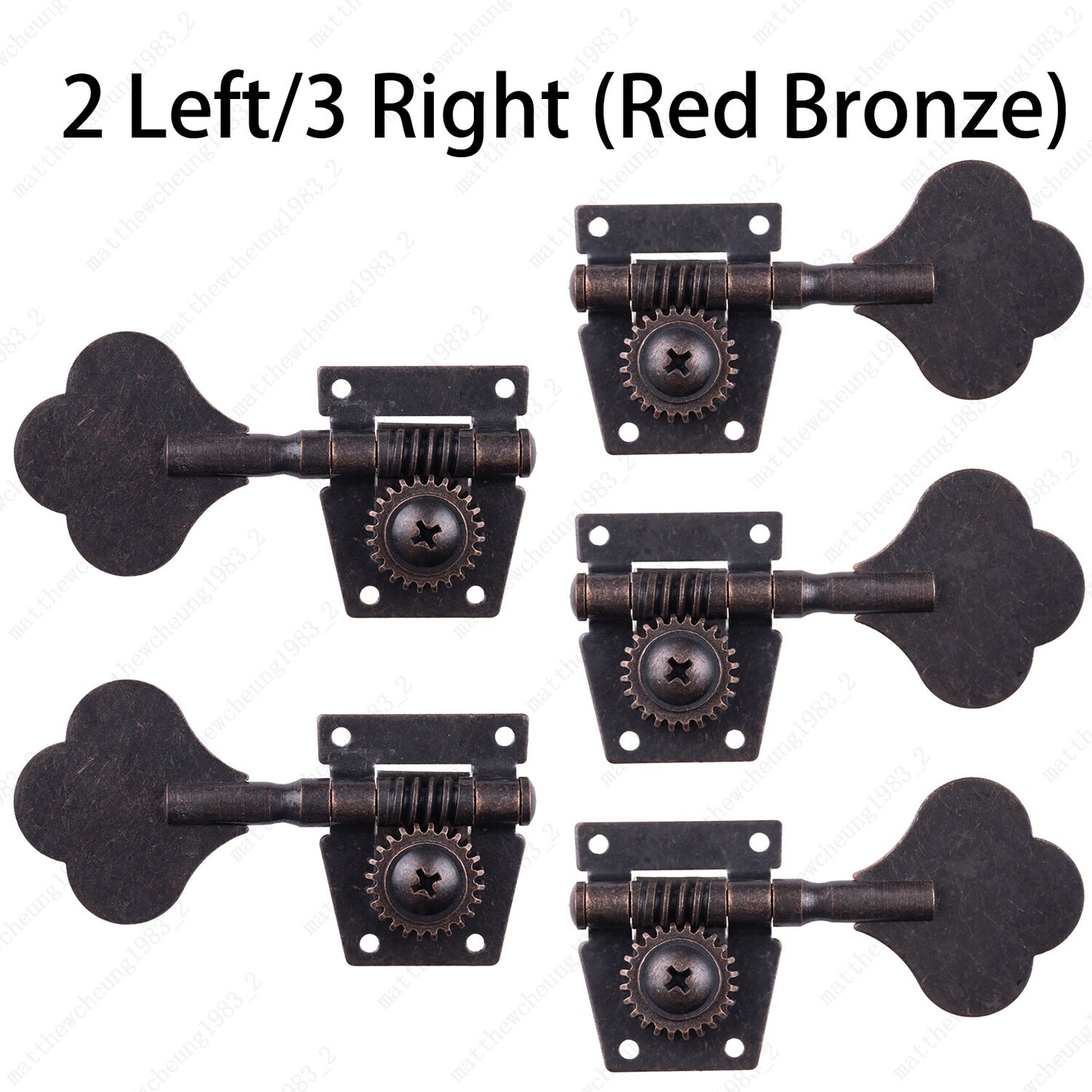 Vintage Open Machine Heads 1:25 Ratio Gear Bass Tuners Tuning Key Peg-Red Bronze