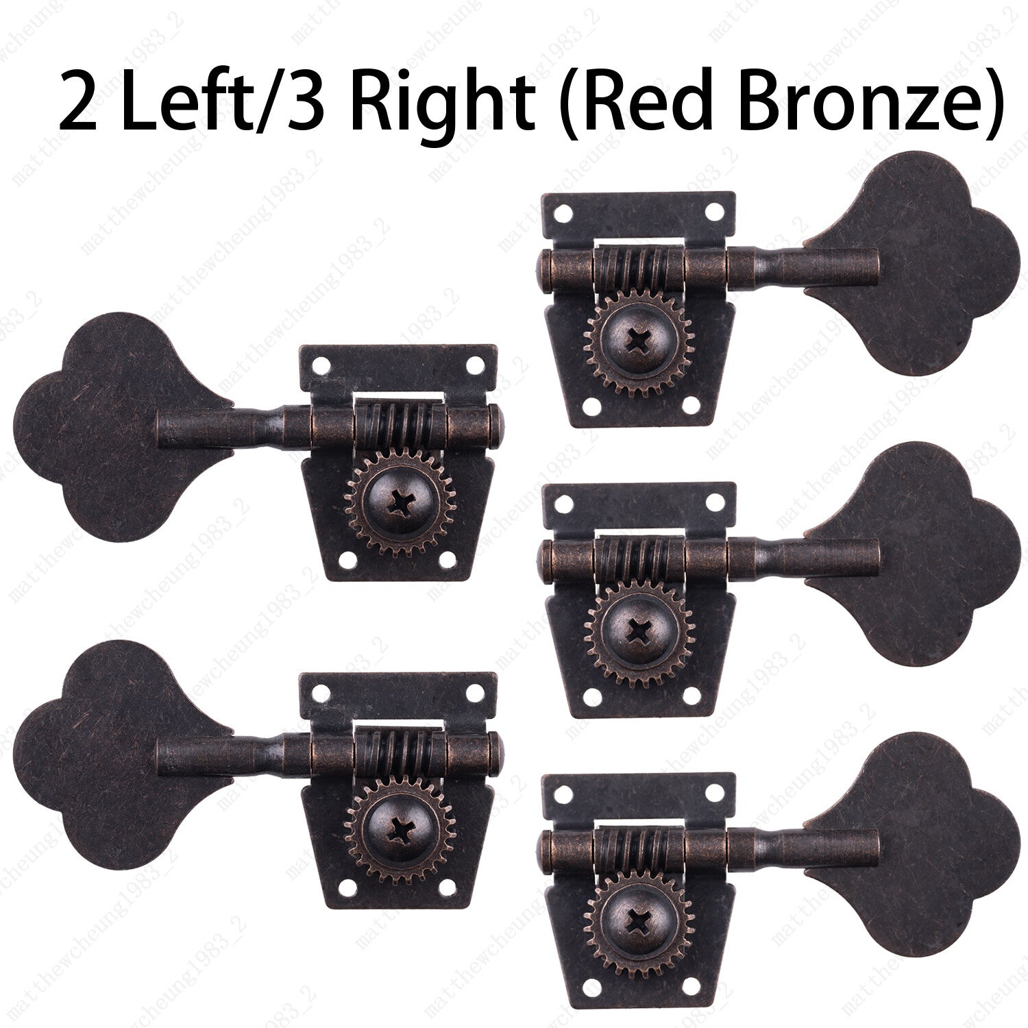 Vintage Open Machine Heads 1:25 Ratio Gear Bass Tuners Tuning Key Peg-Red Bronze