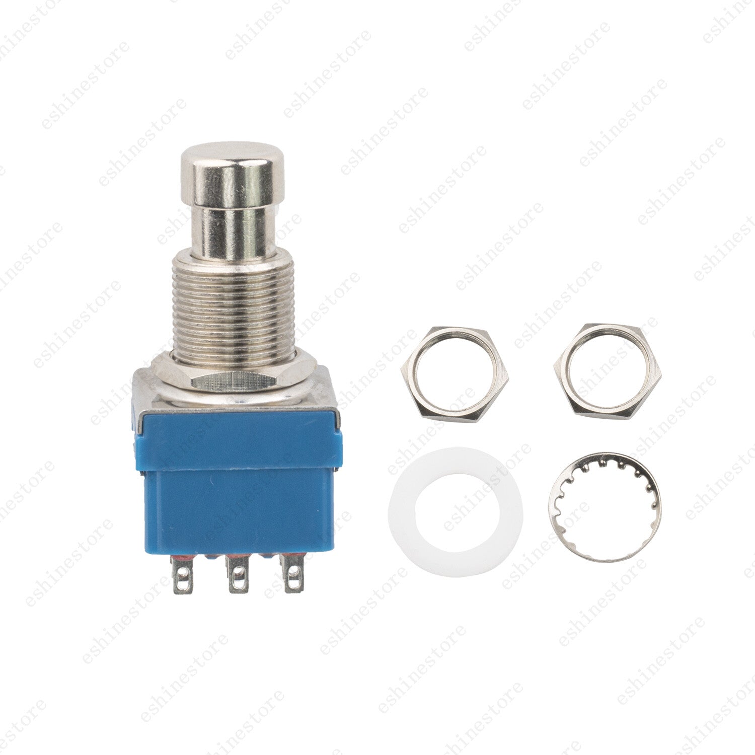 1 Pcs Metal Guitar Effects 9-Pin Latching Pedal Footswitch Foot Switch Blue