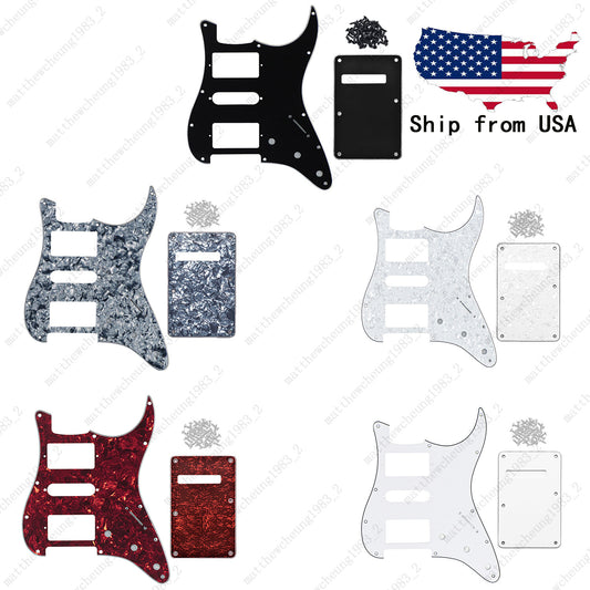 11 Hole HSH 3 Ply Guitar Pickguard & Back Plate Multi Colors For Stratocaster