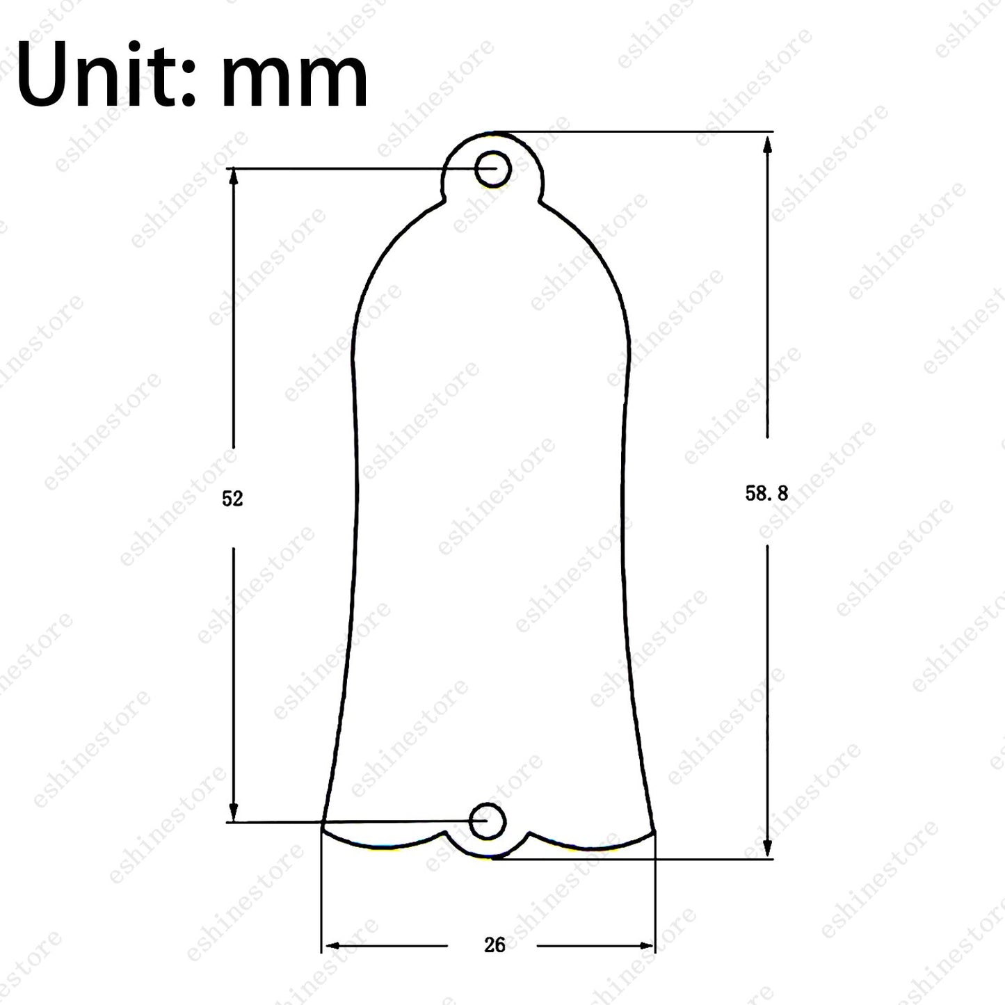 Aluminum 2-Hole Bell Style Guitar Truss Rod Cover Plate for Gibson Les Paul