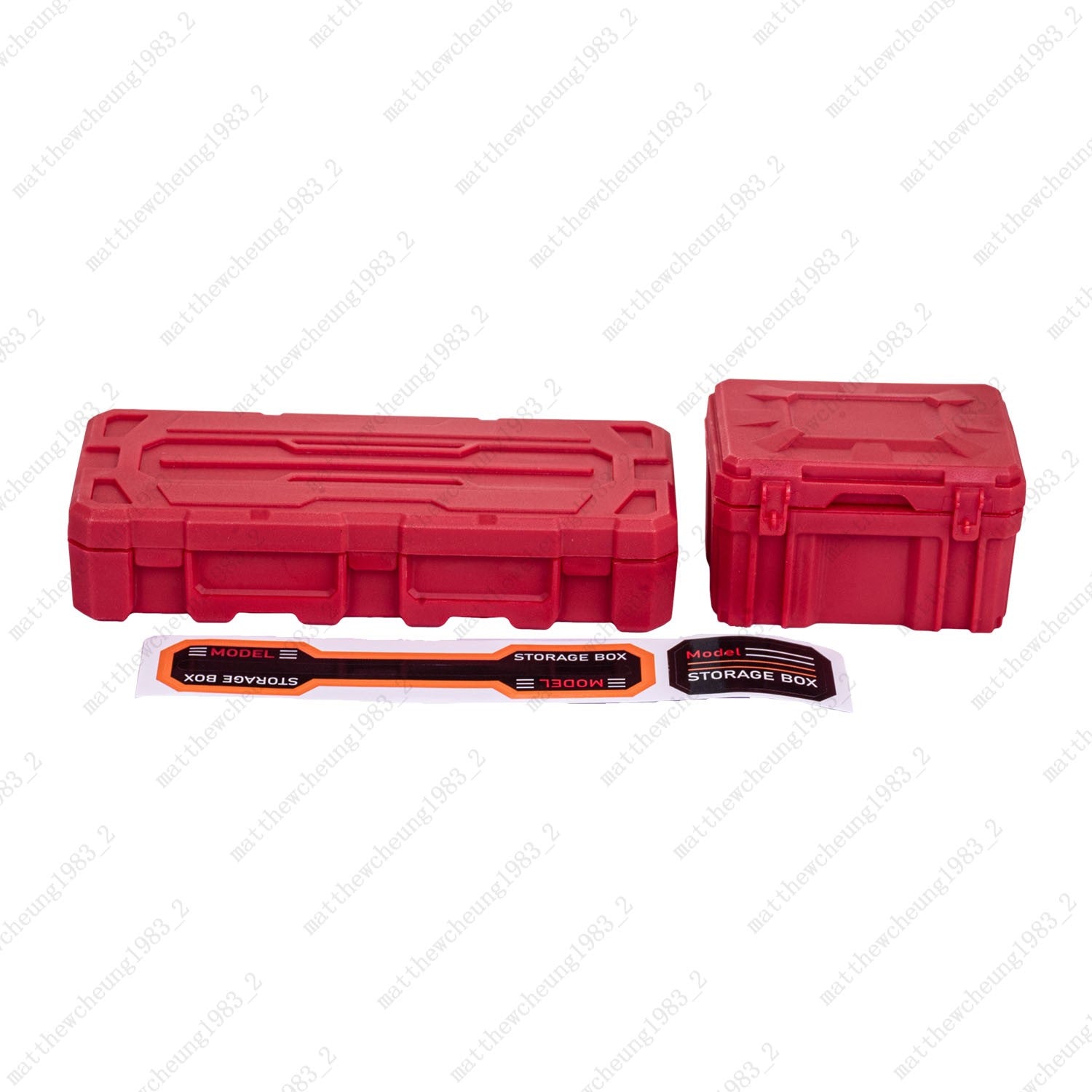 RC Decor Luggage 2-Piece - Red/Black | 108x46x23&56x40x34mm | Fits 1:8/1:10 RC