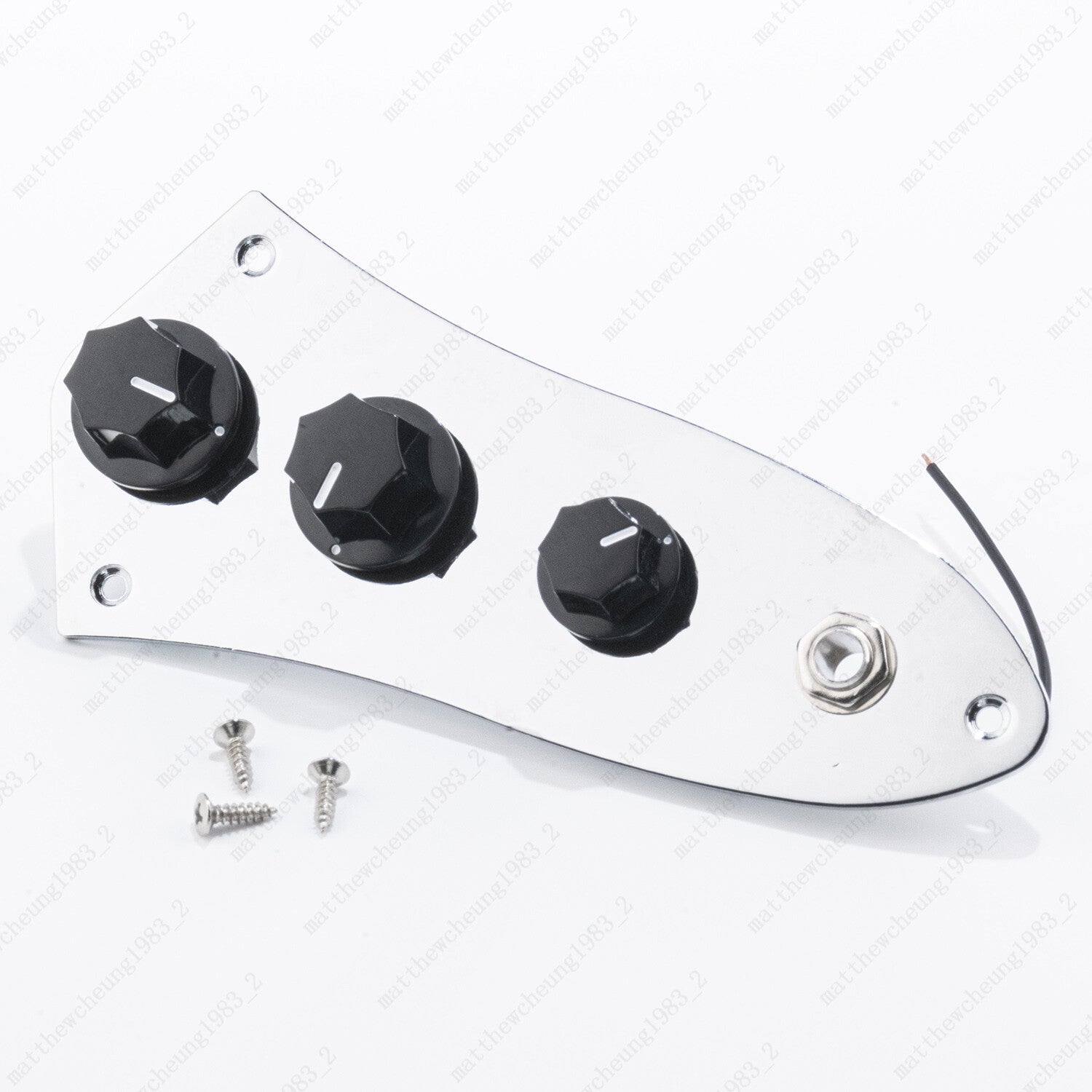 Chrome Prewired Loaded Control Plate Switch Knob Sets For Jazz JB Bass Guitar