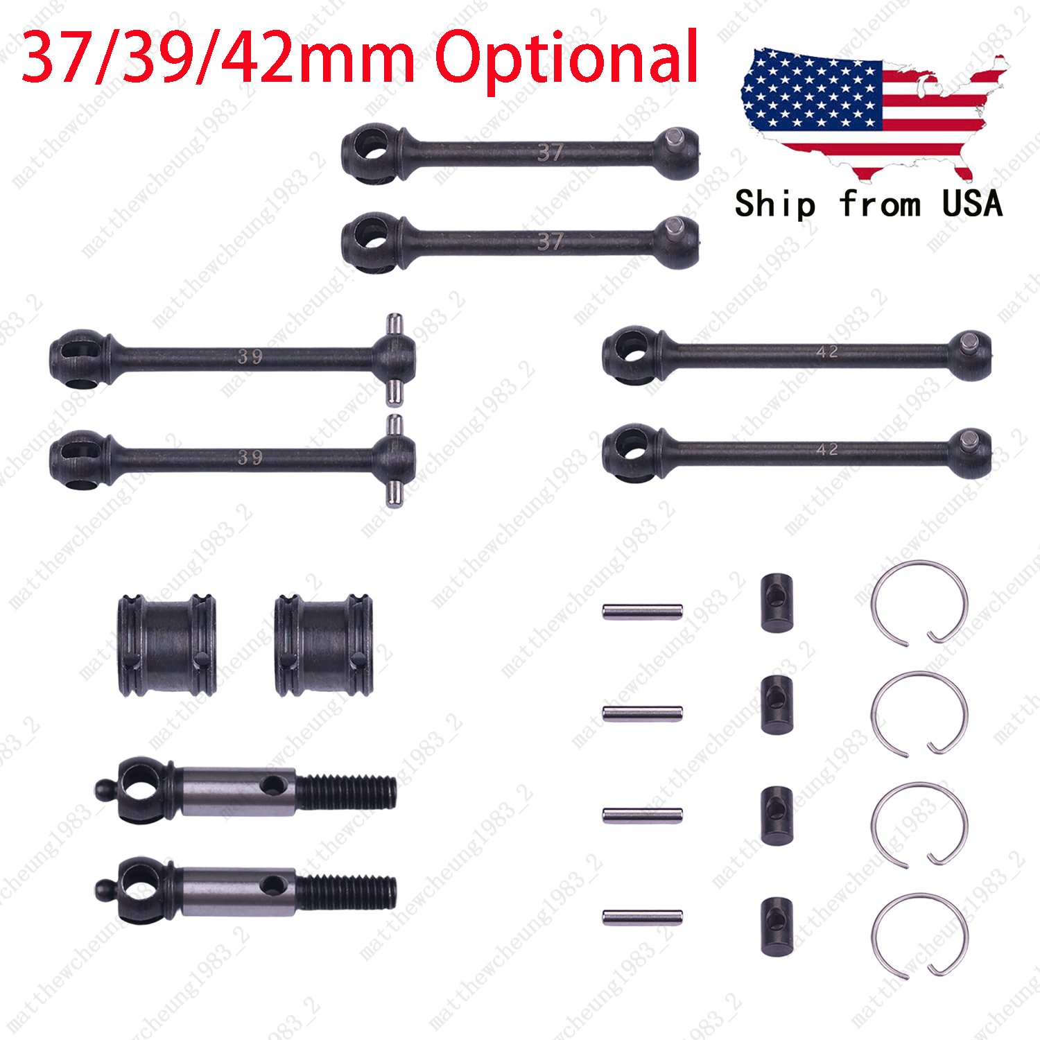 1 Set Upgrade Two-Stage Carbon Steel CVD Drive Shaft for RC 37/39/42mm Optional