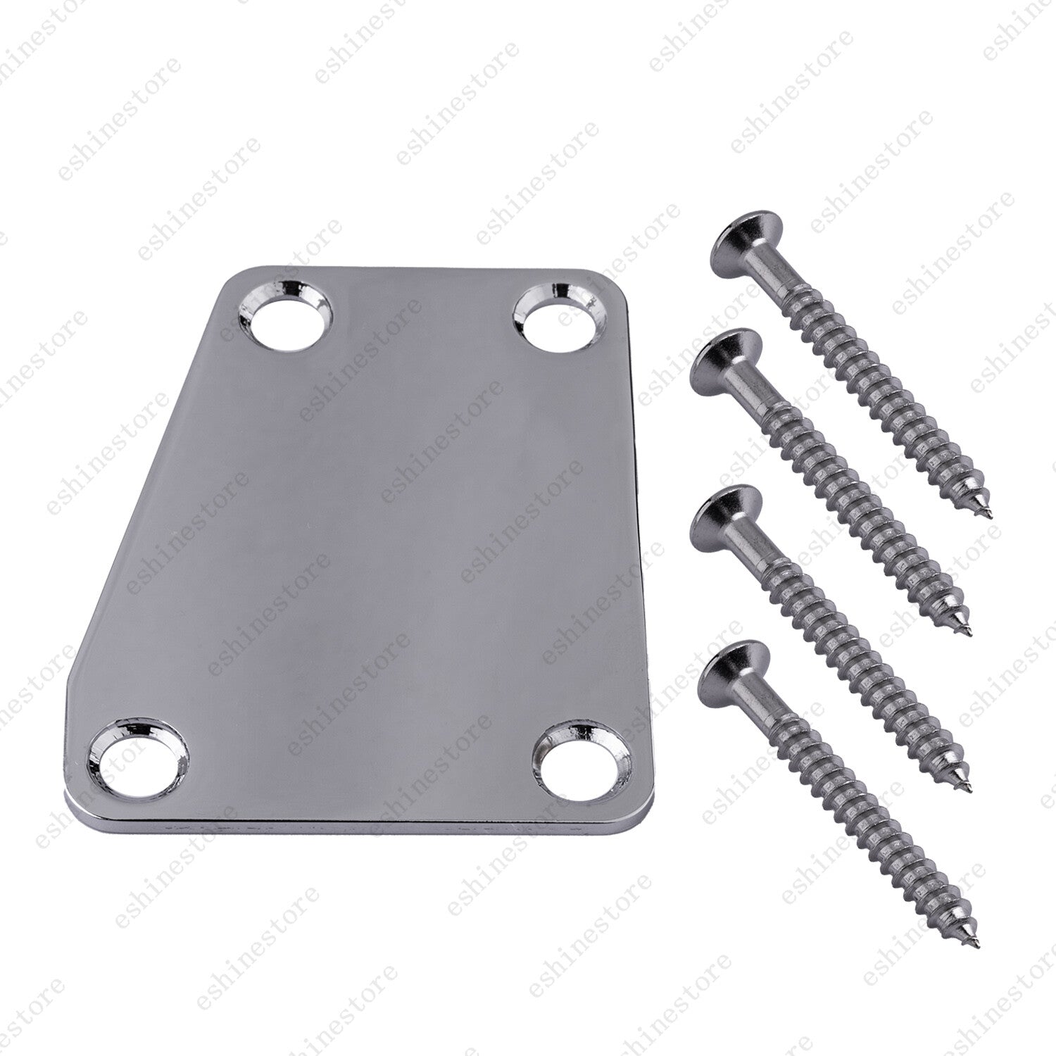 3 Colors Guitar Trapezoid Neck Plate with Screws 4 Hole for Electric Guitar