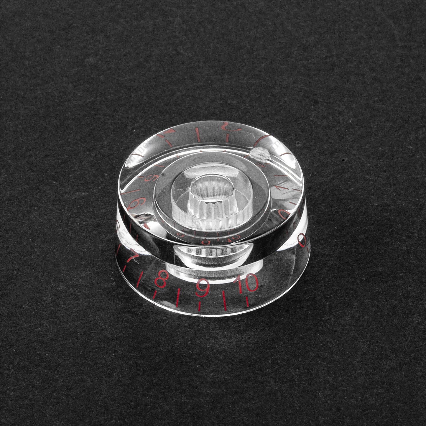 4 Pcs CLEAR w/RED Letter Guitar Control Knobs Speed Knobs For Les Paul SG