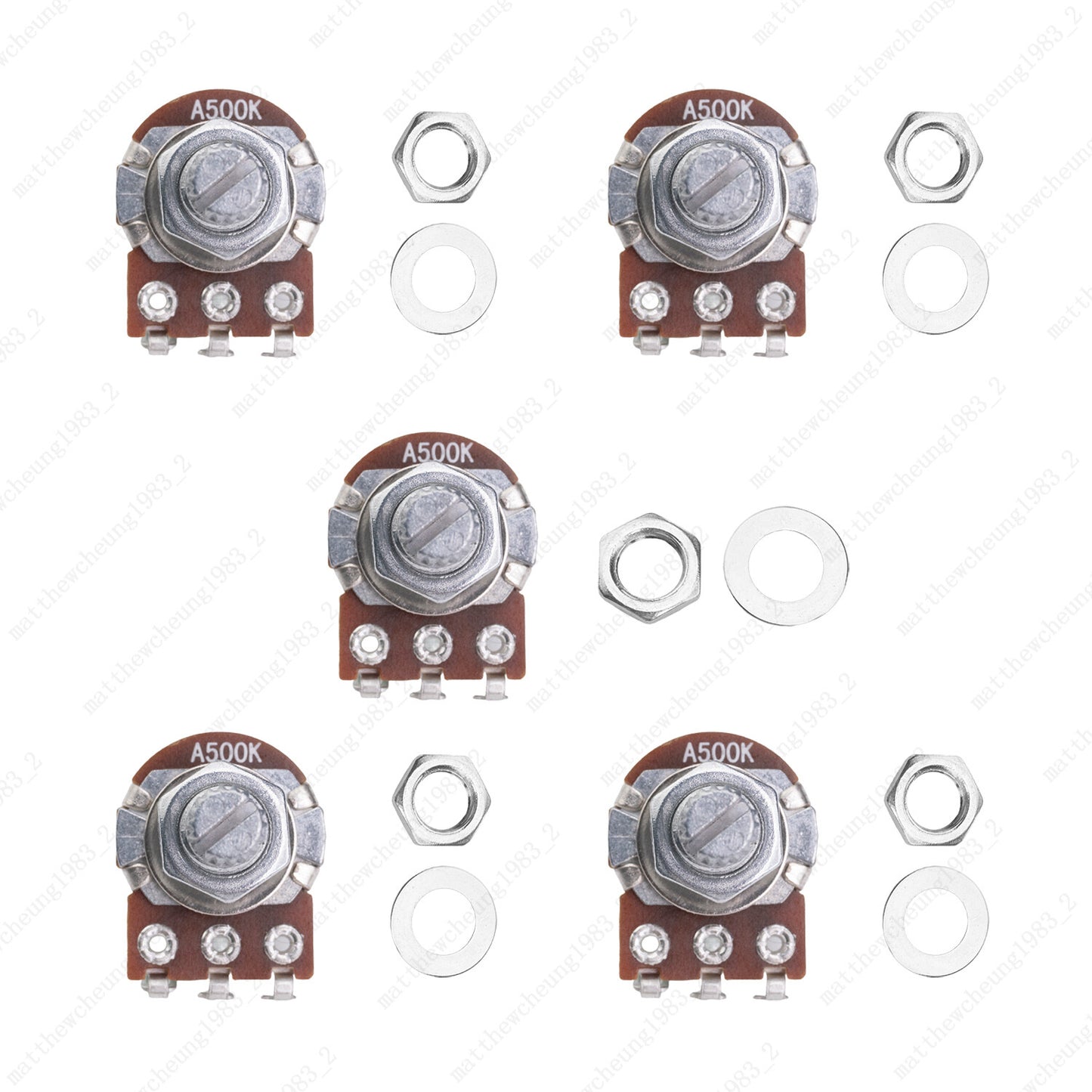 1/3/5/10X Mini Potentiometer Long 18mm A/B 250k/500k Volume Tone Taper Pot