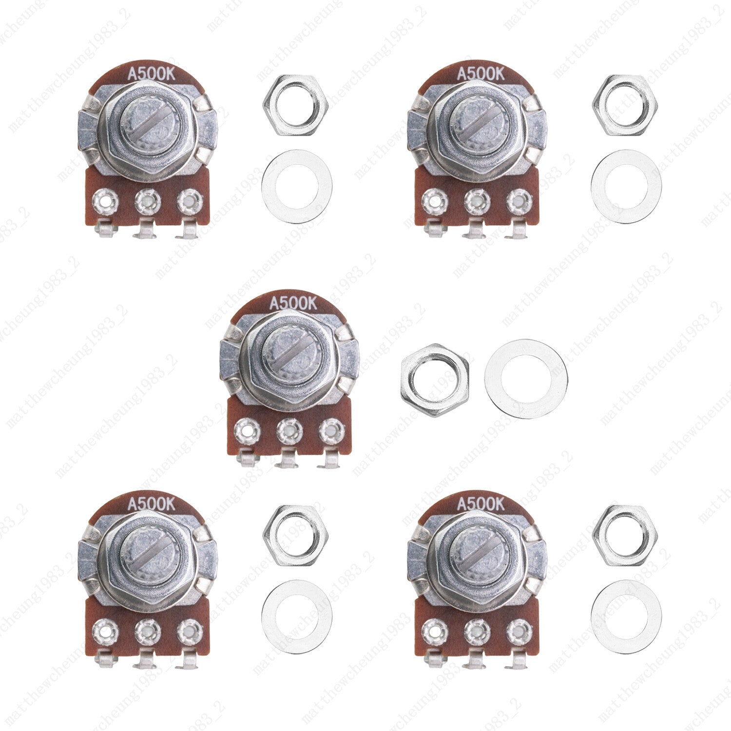 1/3/5/10X Mini Potentiometer Long 18mm A/B 250k/500k Volume Tone Taper Pot