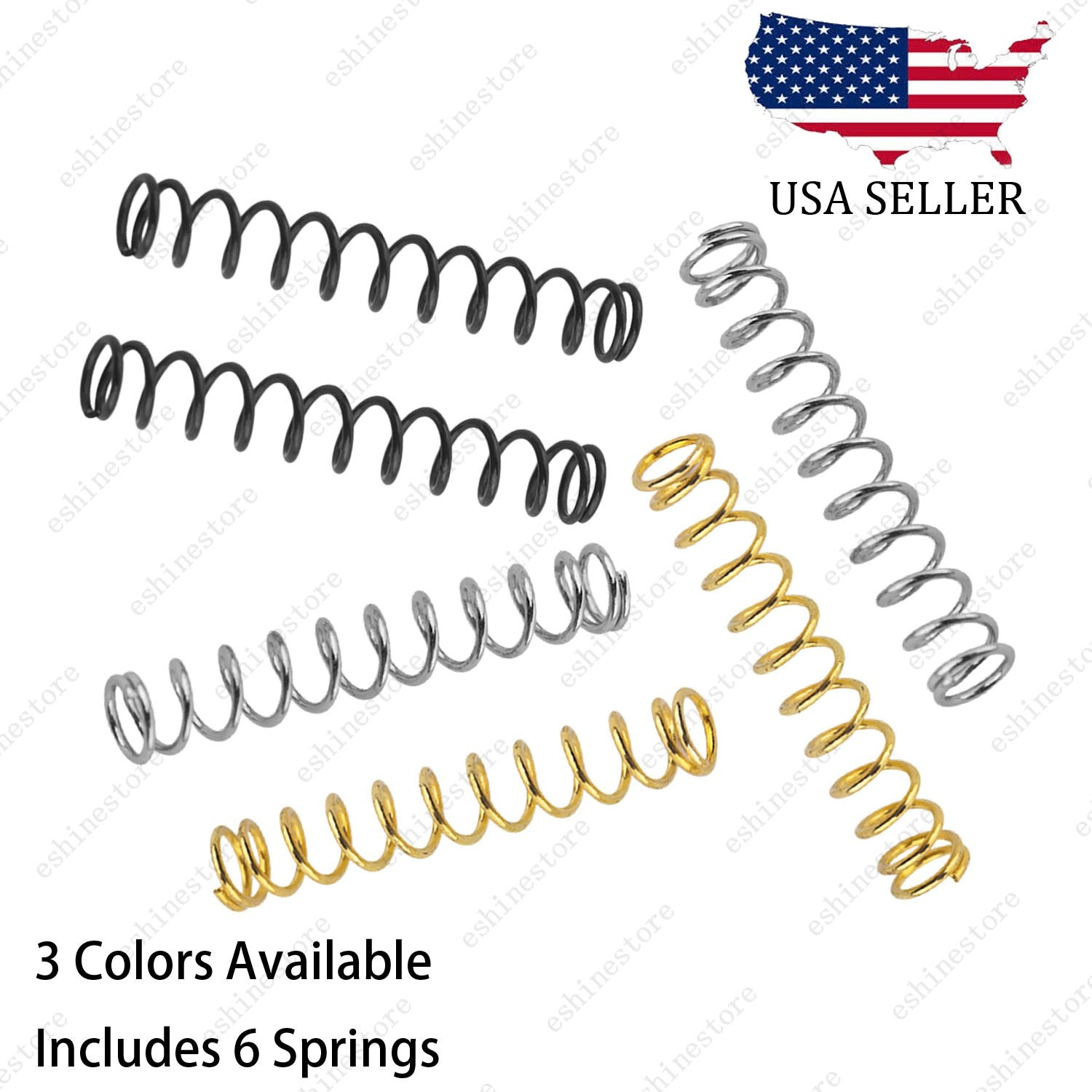 6pcs Electric Guitar Humbucker Pickup Height Adjust Straight Spring 4.5mm x 25mm
