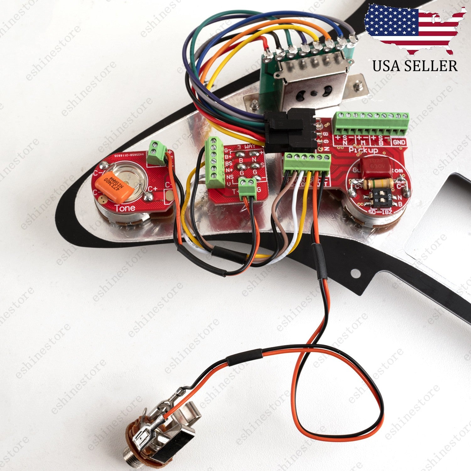 Solderless HSH Wiring Harness Alu Shaft Pots w/ Coil Split for Ibanez OR Strat