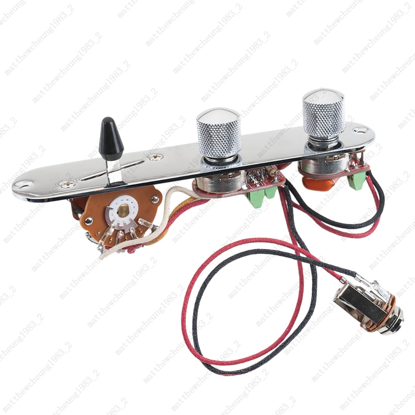 Solderless Brass Shaft Pots Control Plate Harness w/ 3 Way Switch for Telecaster