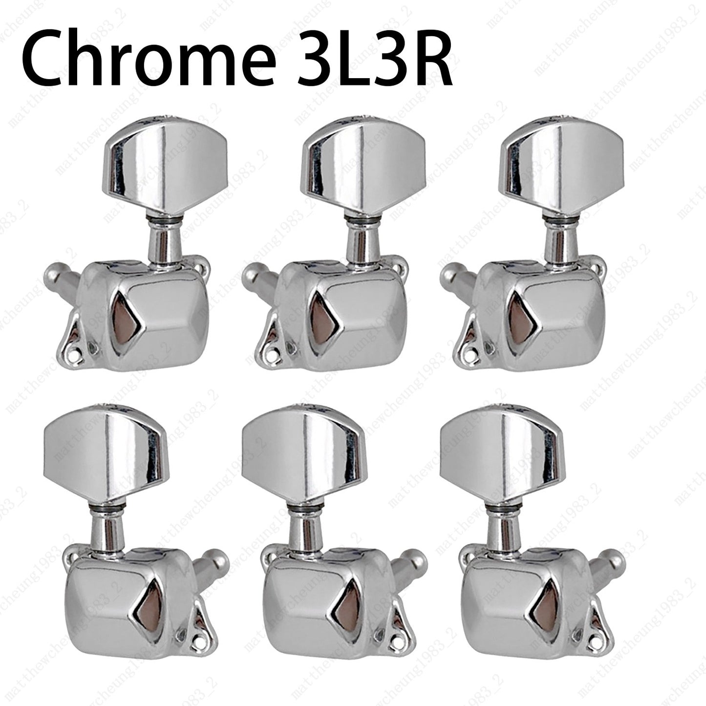 Semi-Closed Guitar Machine Heads Tuners 1:15 Ratio for Acoustic Guitar - Chrome