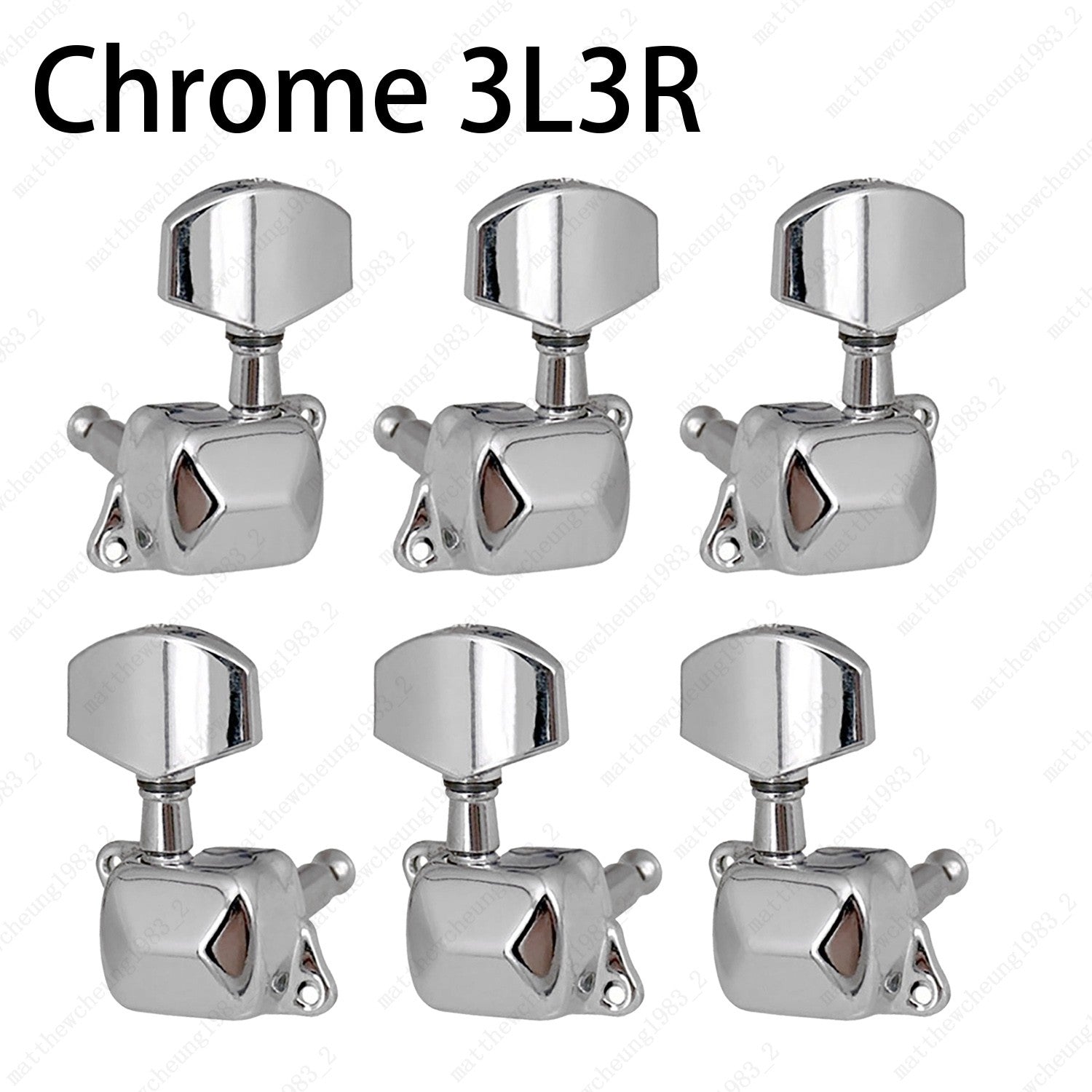 Semi-Closed Guitar Machine Heads Tuners 1:15 Ratio for Acoustic Guitar - Chrome