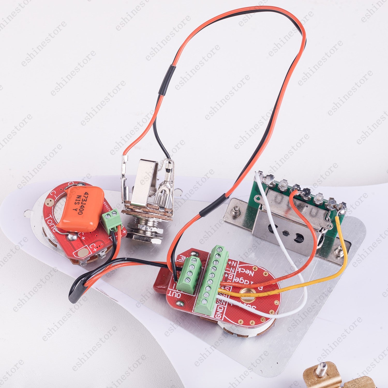 Solderless HH Wiring Harness Treble bleed Circuit with 3-Way Switch for Strat