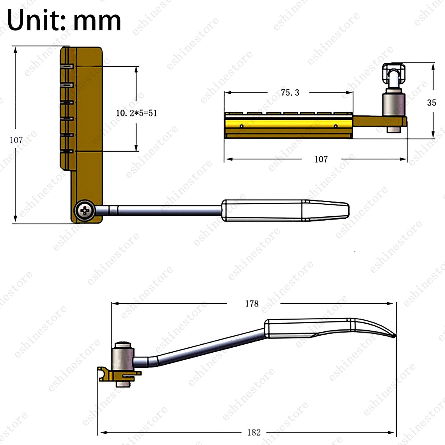 Long Version Fits Maestro Style Guitar Tremolo Vibrato Arm Whammy Bar for LP SG