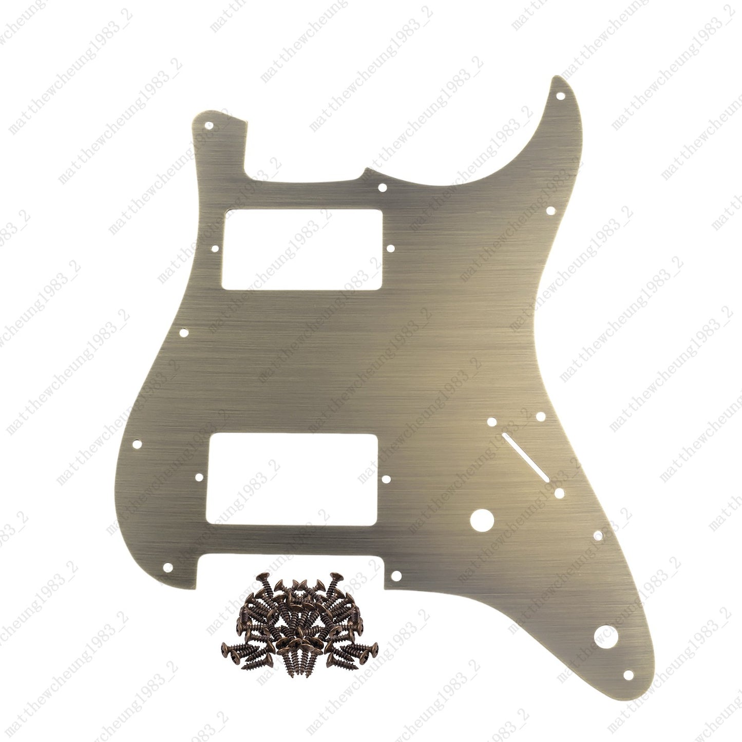 11-Hole HH Aluminium Alloy Pickguard Scratch Plate w/ Screw for ST Strat Guitar