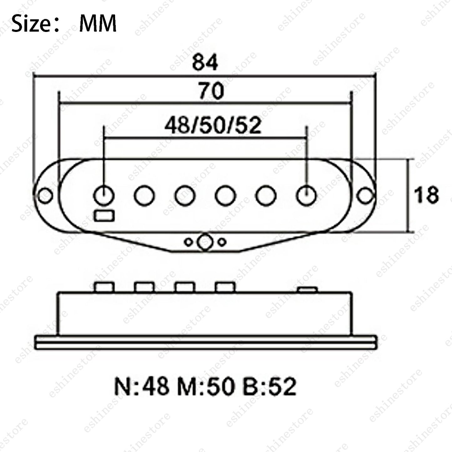 Mulit Color 48/50/52MM Electric Guitar Single Coil Pickup Slug Cover Bobbins Kit