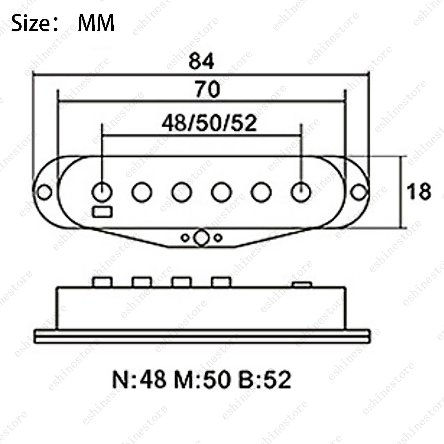 Mulit Color 48/50/52MM Electric Guitar Single Coil Pickup Slug Cover Bobbins Kit