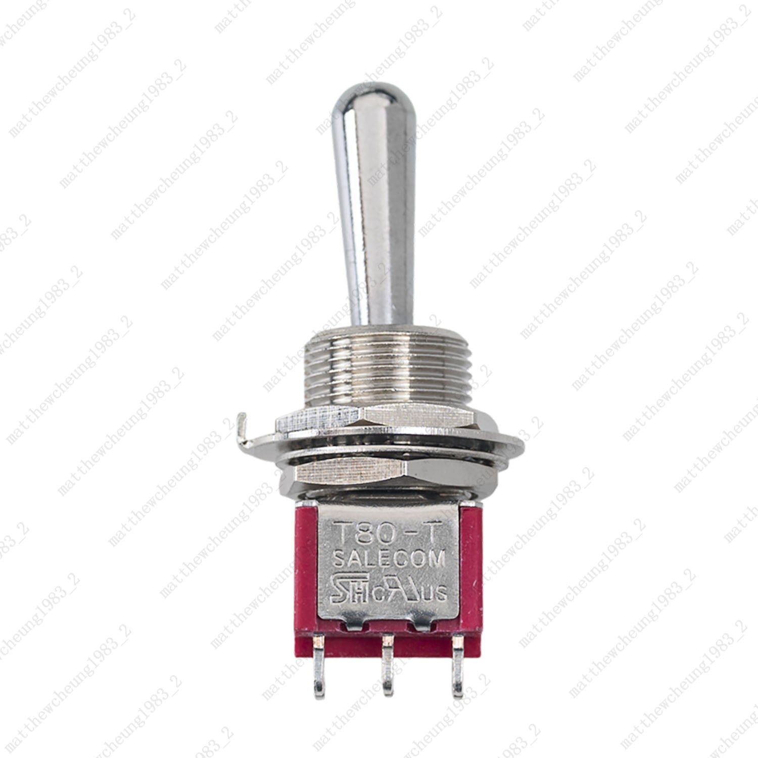 1/3/5pcs Guitar Momentary DPDT 6Pin 3-Position (ON)-OFF-ON Fat Bat Toggle Switch