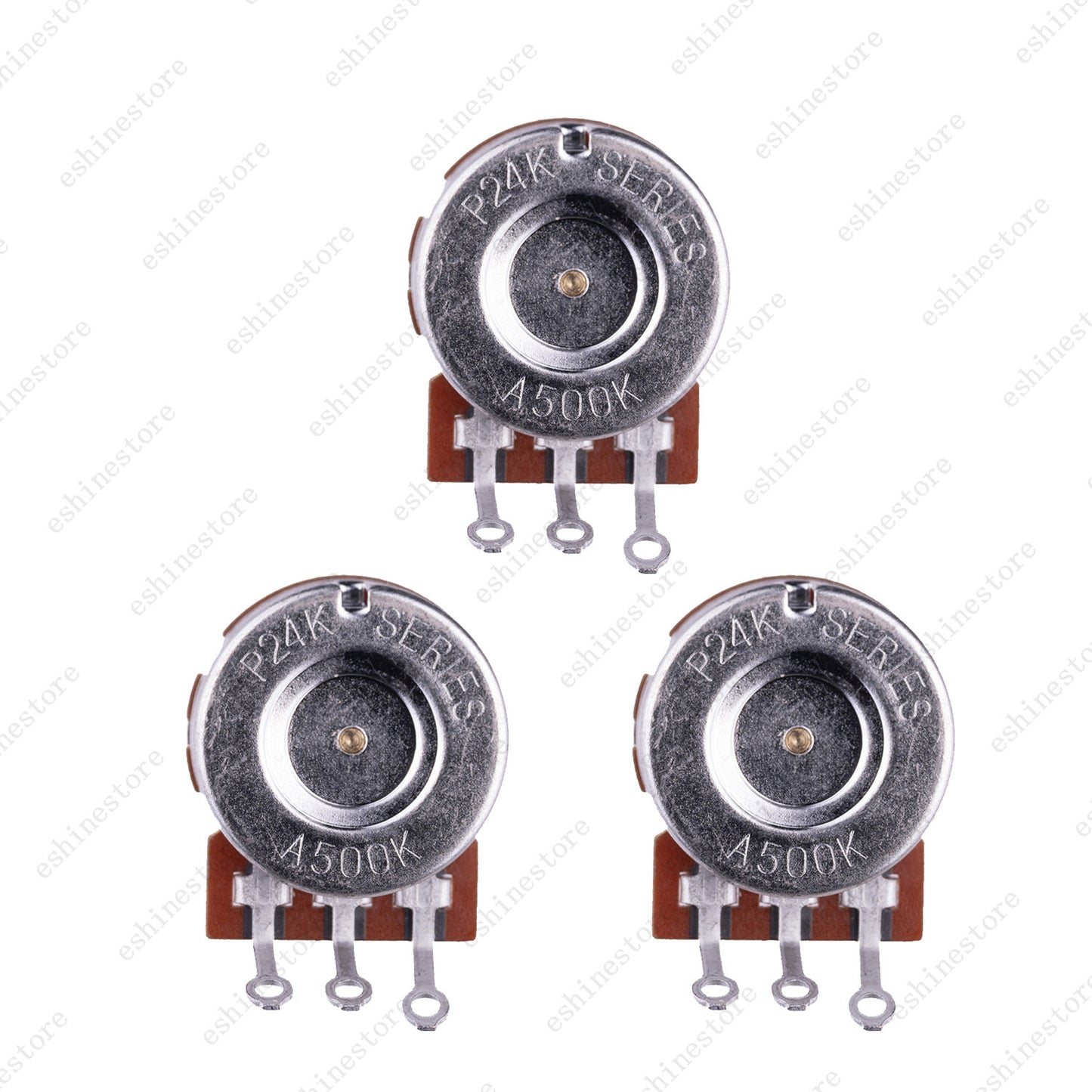 A/B 250K/500K Guitar Potentiometers Brass 15mm Short Shaft Pot US 24 Spline Fine