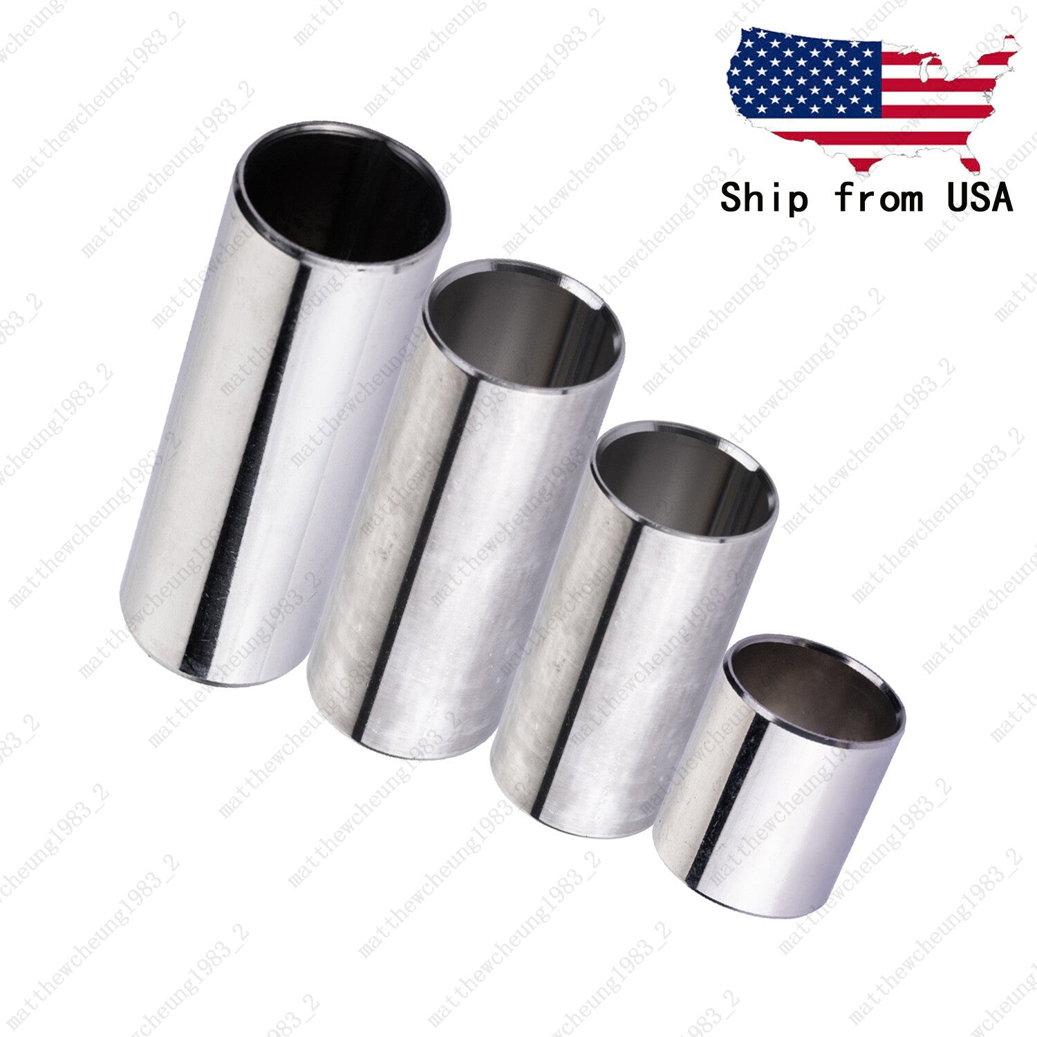 28/51/60/70mm Stainless Steel Cylinder Tube Guitar Slide Tone Bar Accessory