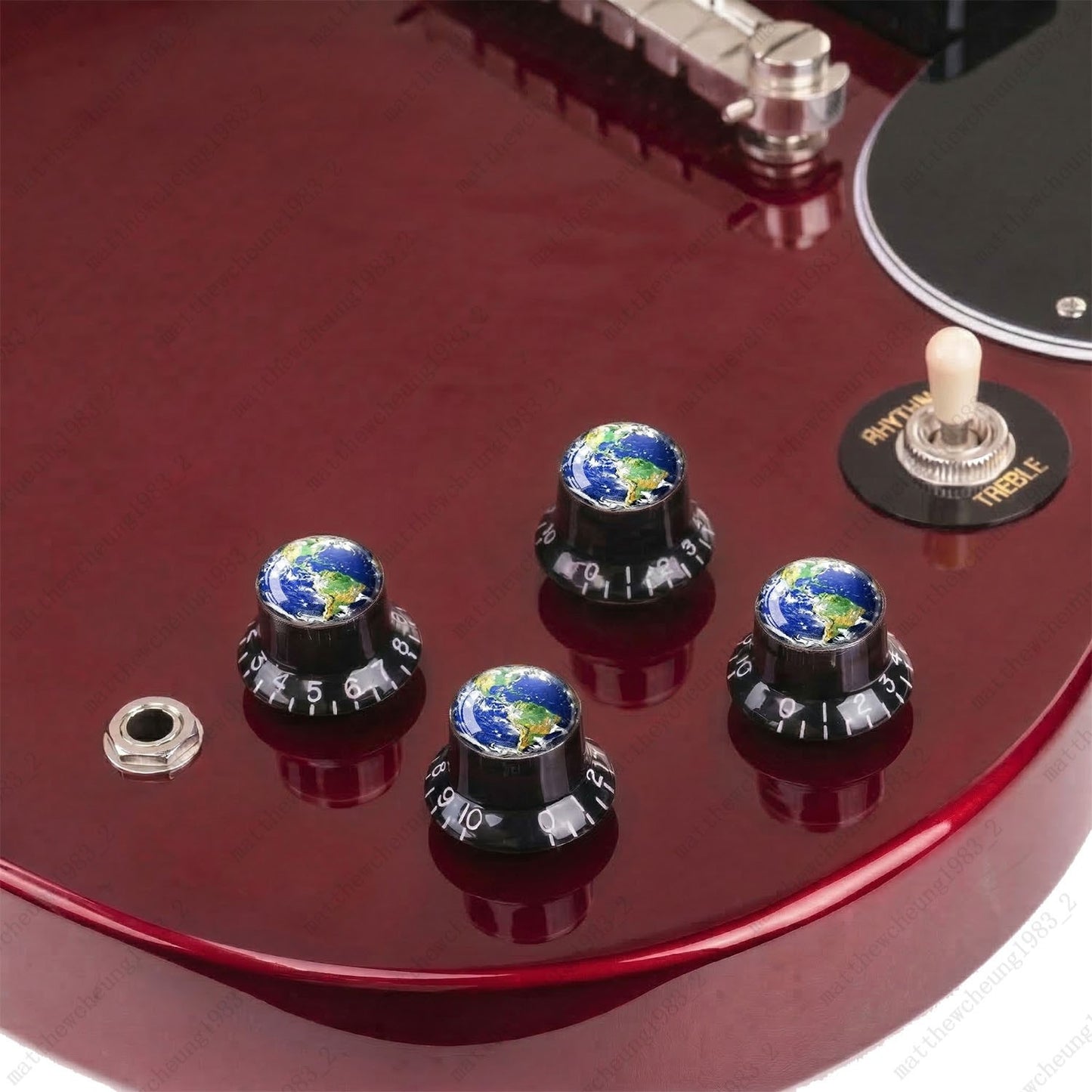 4Pcs Gold Guitar Reflector Knos For Les Paul SG -8 Solar System Pattern Option