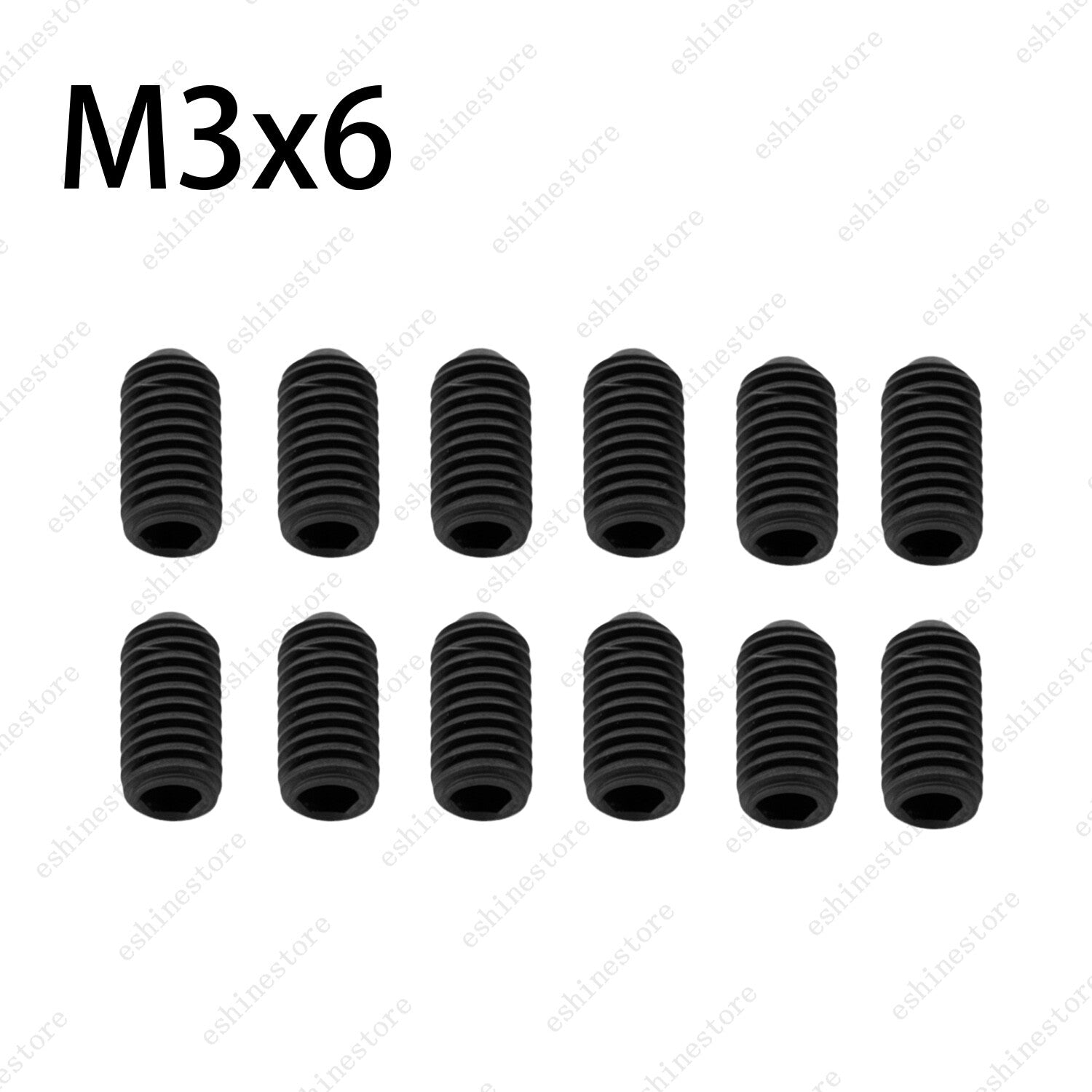 M3x6-12mm Guitar Bridge Adjustment Screws 12pcs - BLACK Alloy Steel Replacement