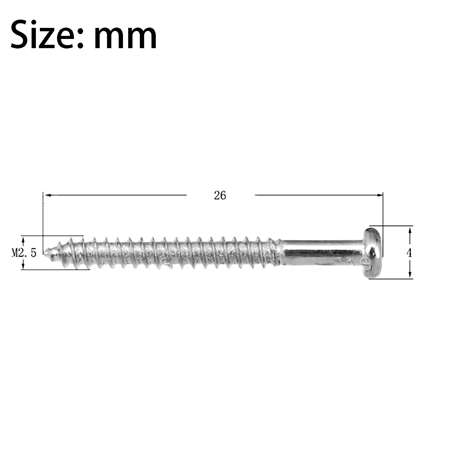 4 Pcs M2.5x26 Guitar  Bass Pickup  Mounting Height Screw Spring 3 Colors For P90